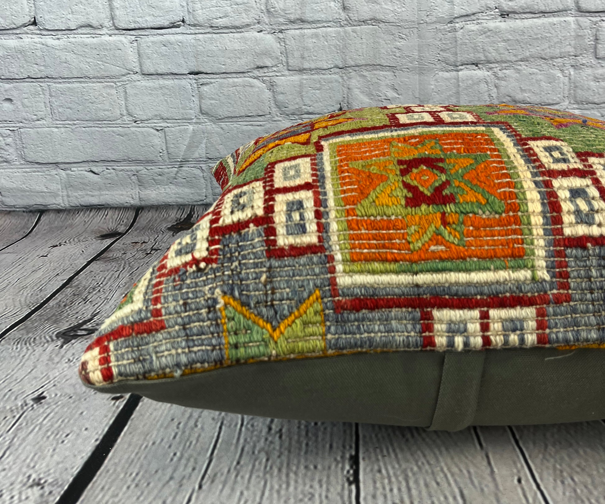 20 x 20 Kilim Pillow Turkish Cushion Natural Green Pillow Cushion Cover #6766