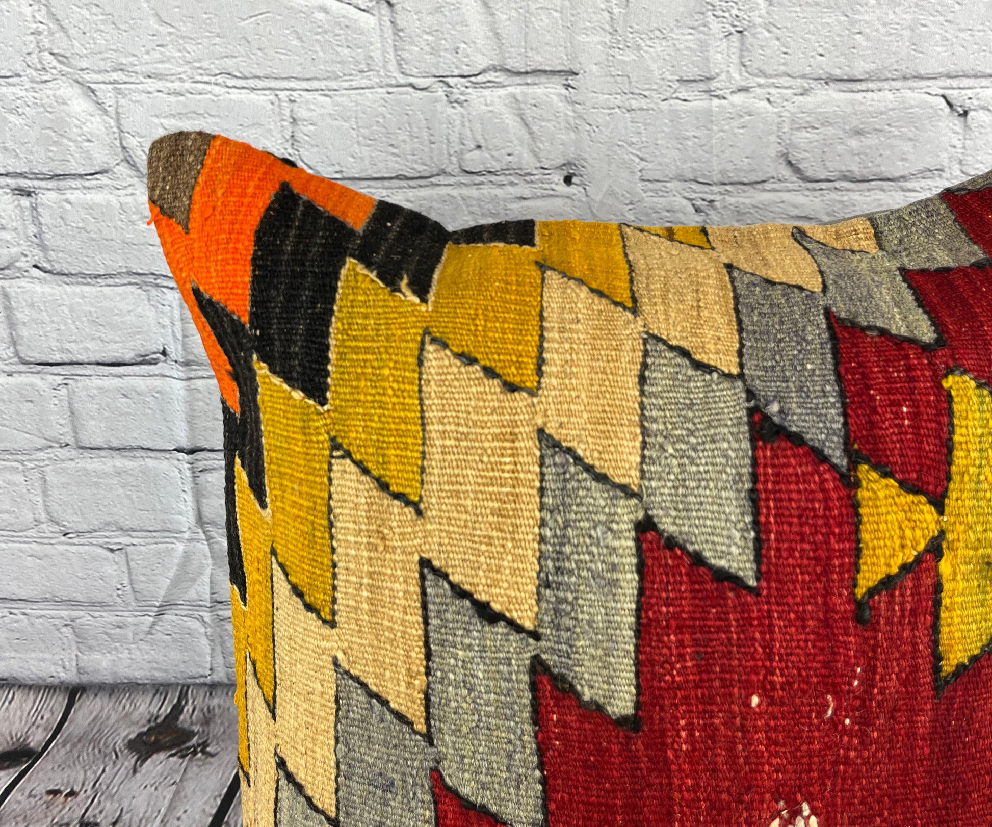 20 x 20 Kilim Pillow Turkish Cushion Natural Red Pillow Cushion Cover #6819
