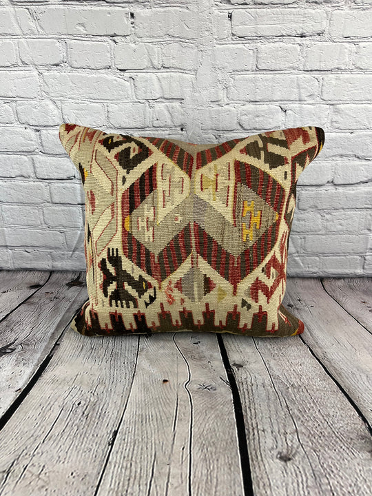 20 x 20 Kilim Pillow Turkish Cushion Natural Brown Pillow Cushion Cover #6822