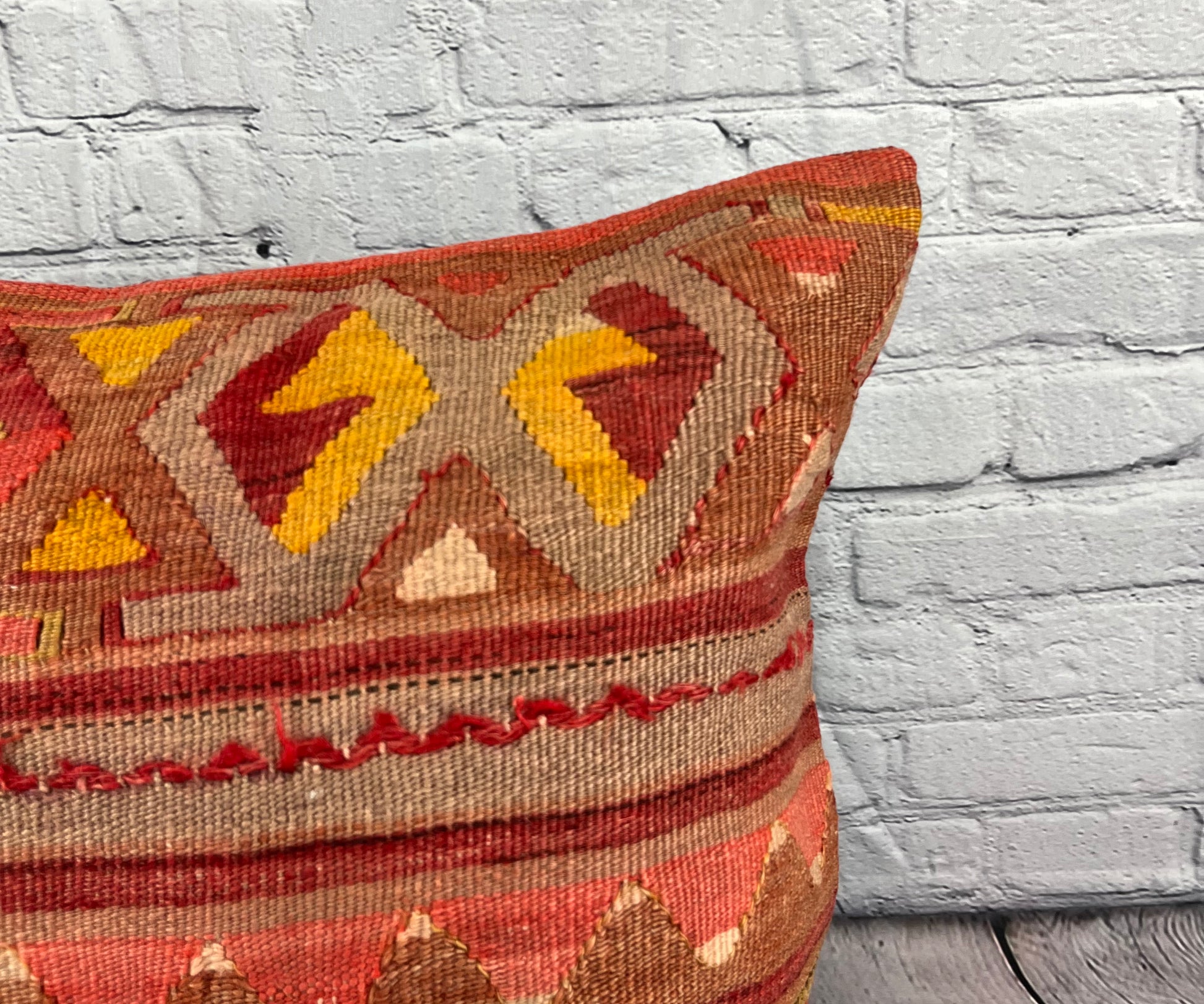 20 x 20 Kilim Pillow Turkish Cushion Natural Green Pillow Cushion Cover #6814