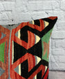 20 x 20 Kilim Pillow Turkish Cushion Natural Green Black Pillow Cushion Cover #6787