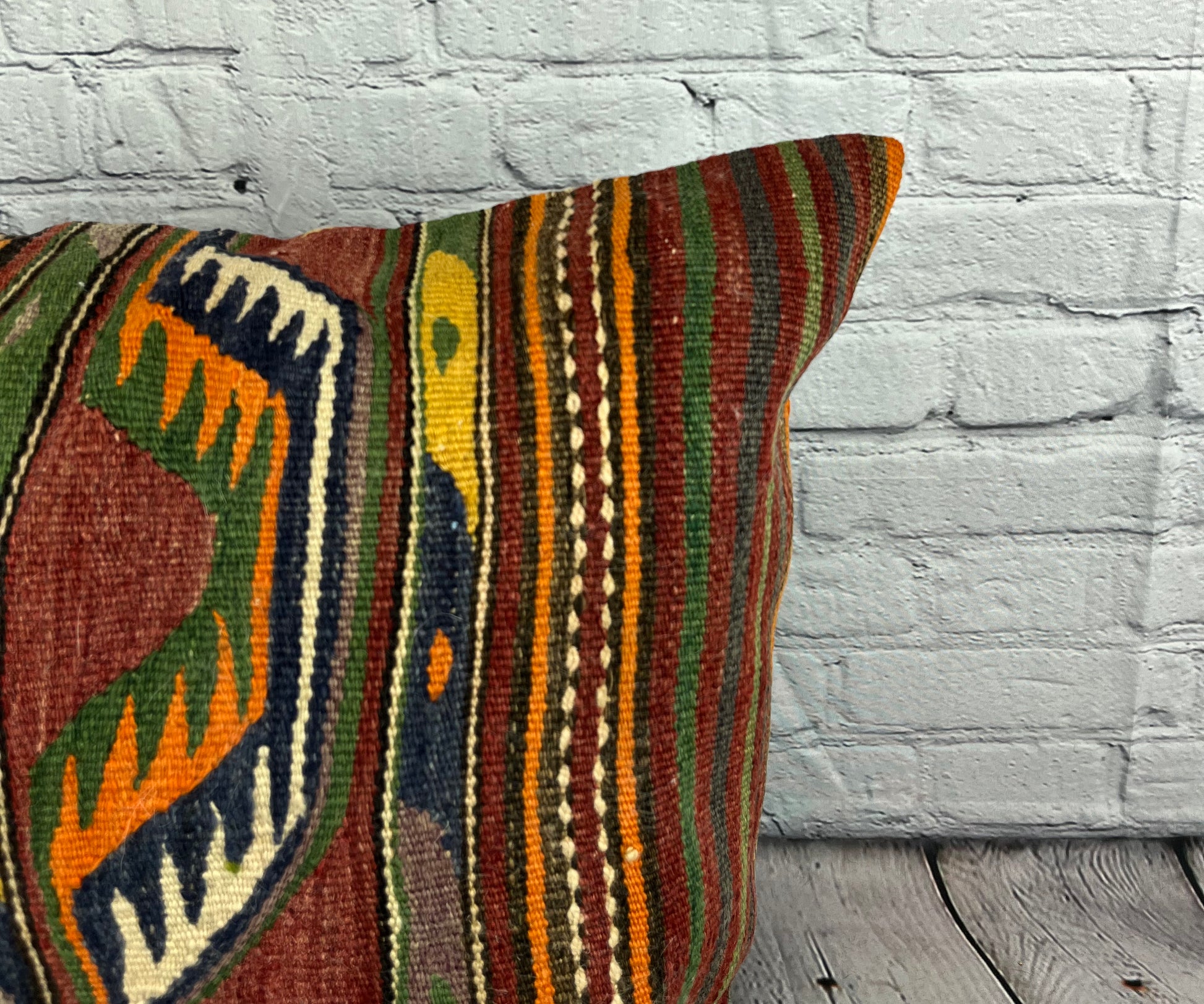 20 x 20 Kilim Pillow Turkish Cushion Natural Green Brown Pillow Cushion Cover #6797