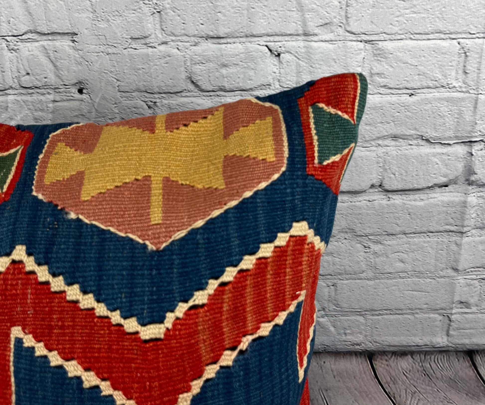 20 x 20 Kilim Pillow Turkish Cushion Natural Red Pillow Cushion Cover #6187