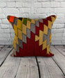 20 x 20 Kilim Pillow Turkish Cushion Natural Red Green Pillow Cushion Cover #6728