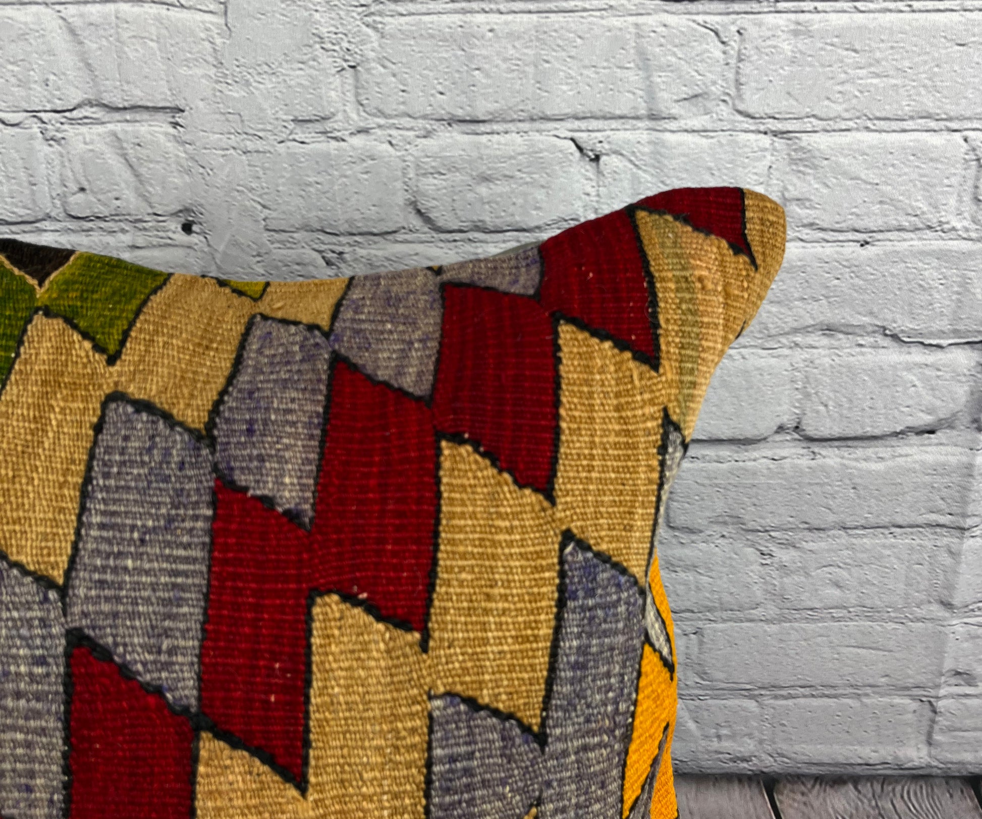 20 x 20 Kilim Pillow Turkish Cushion Natural Red Green Pillow Cushion Cover #6728