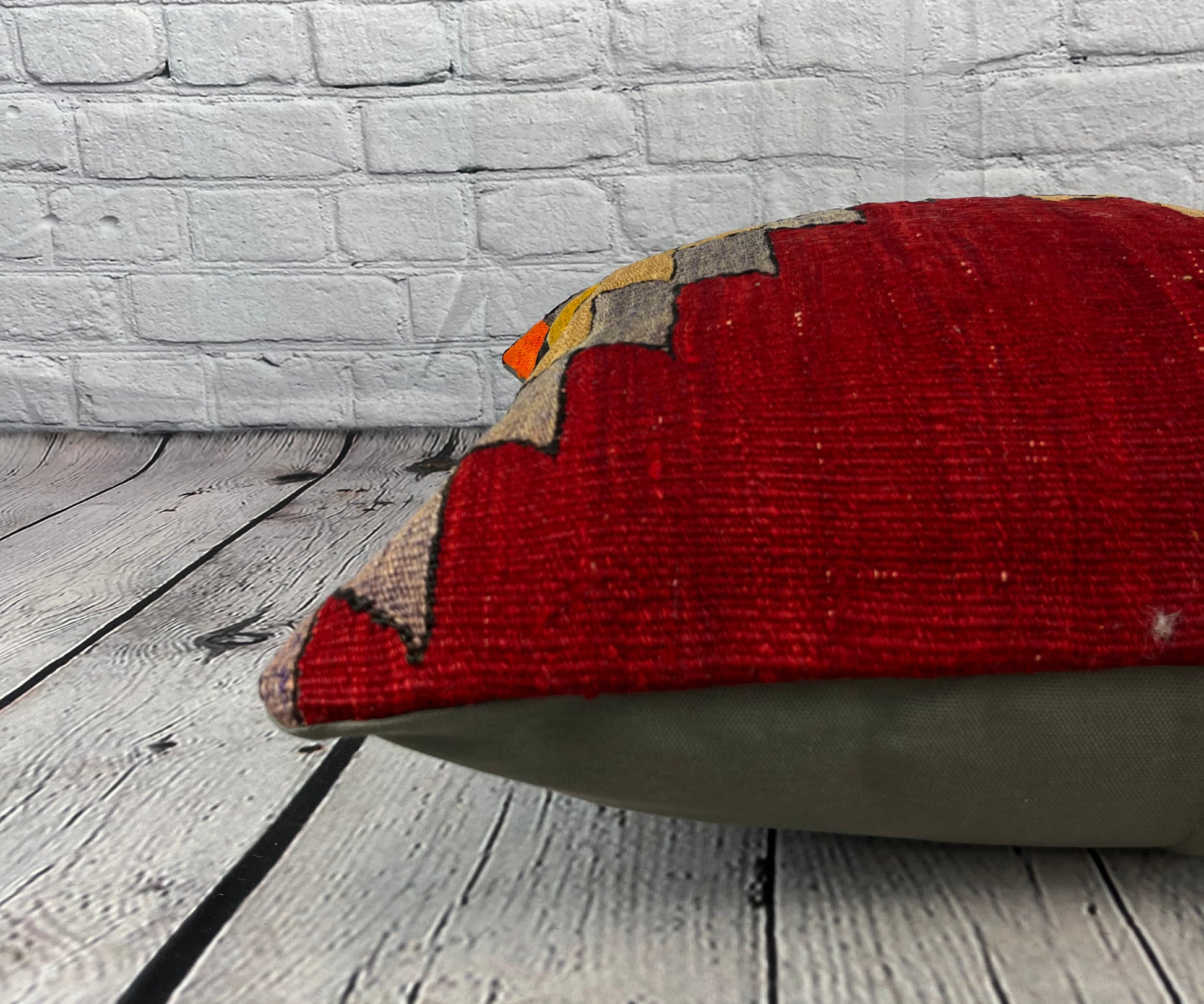 20 x 20 Kilim Pillow Turkish Cushion Natural Red Green Pillow Cushion Cover #6728