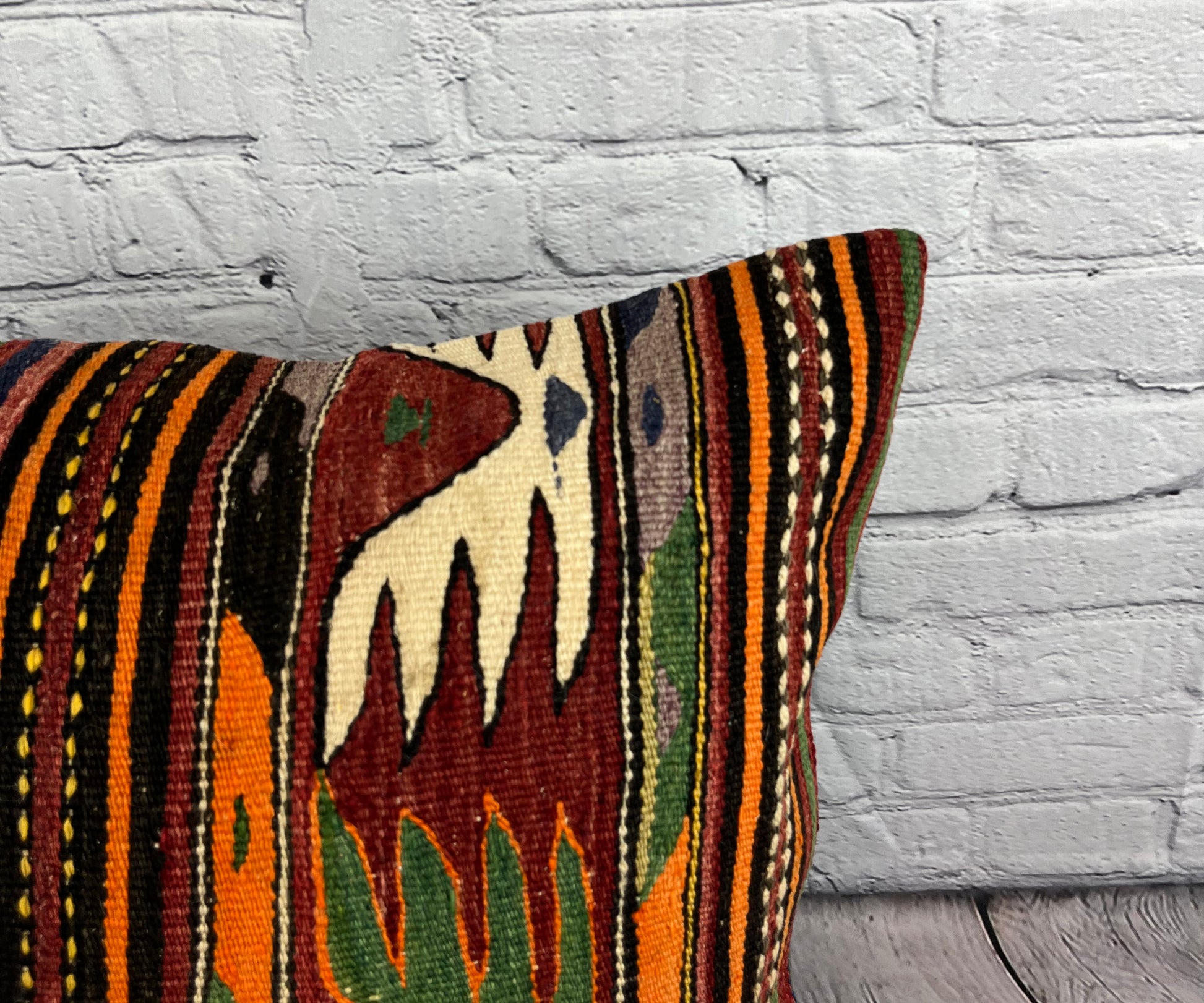 20 x 20 Kilim Pillow Turkish Cushion Natural Anatolian Night Pillow Cushion Cover #6755