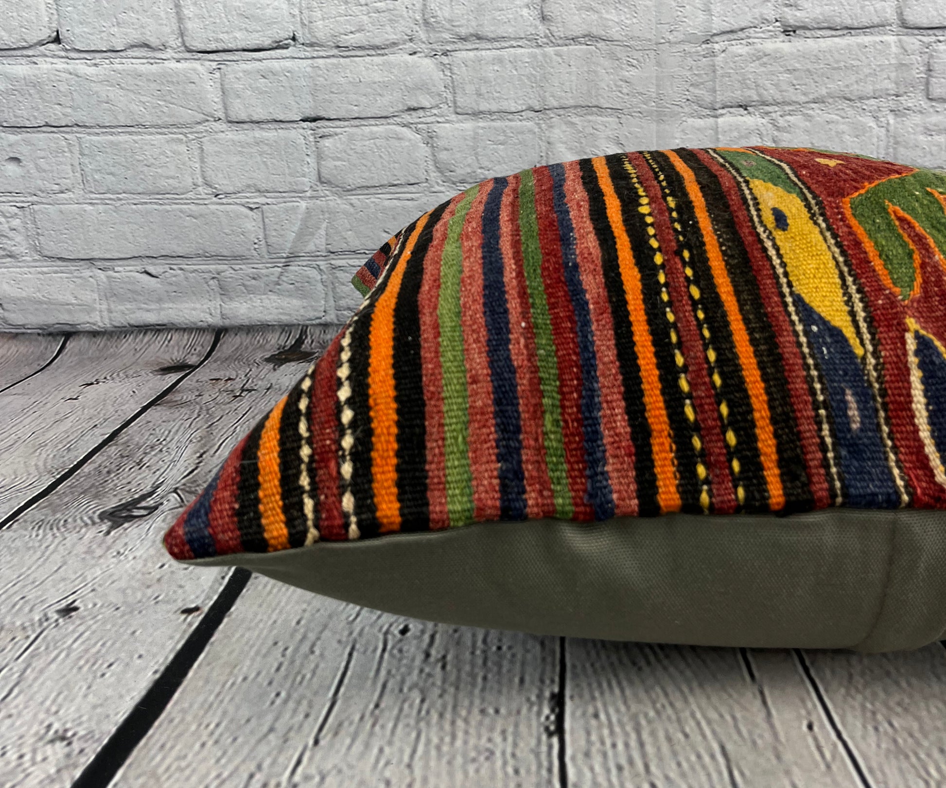 20 x 20 Kilim Pillow Turkish Cushion Natural Anatolian Night Pillow Cushion Cover #6755