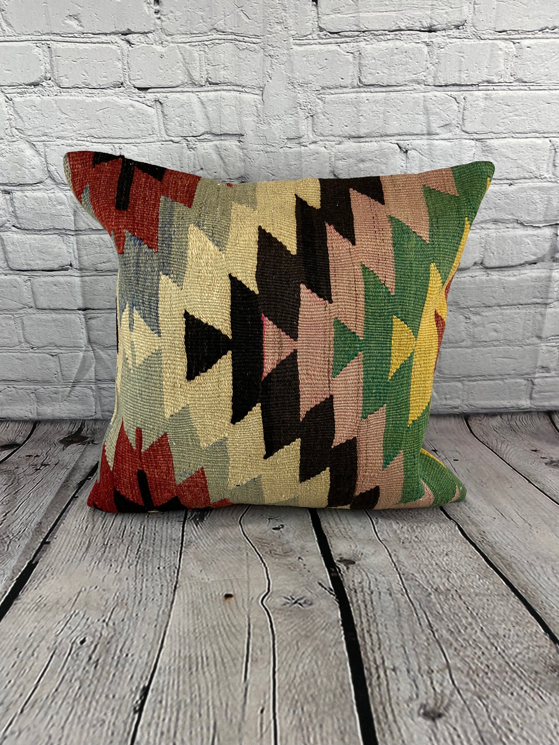 20 x 20 Kilim Pillow Turkish Cushion Natural Modern Pillow Cushion Cover #6745