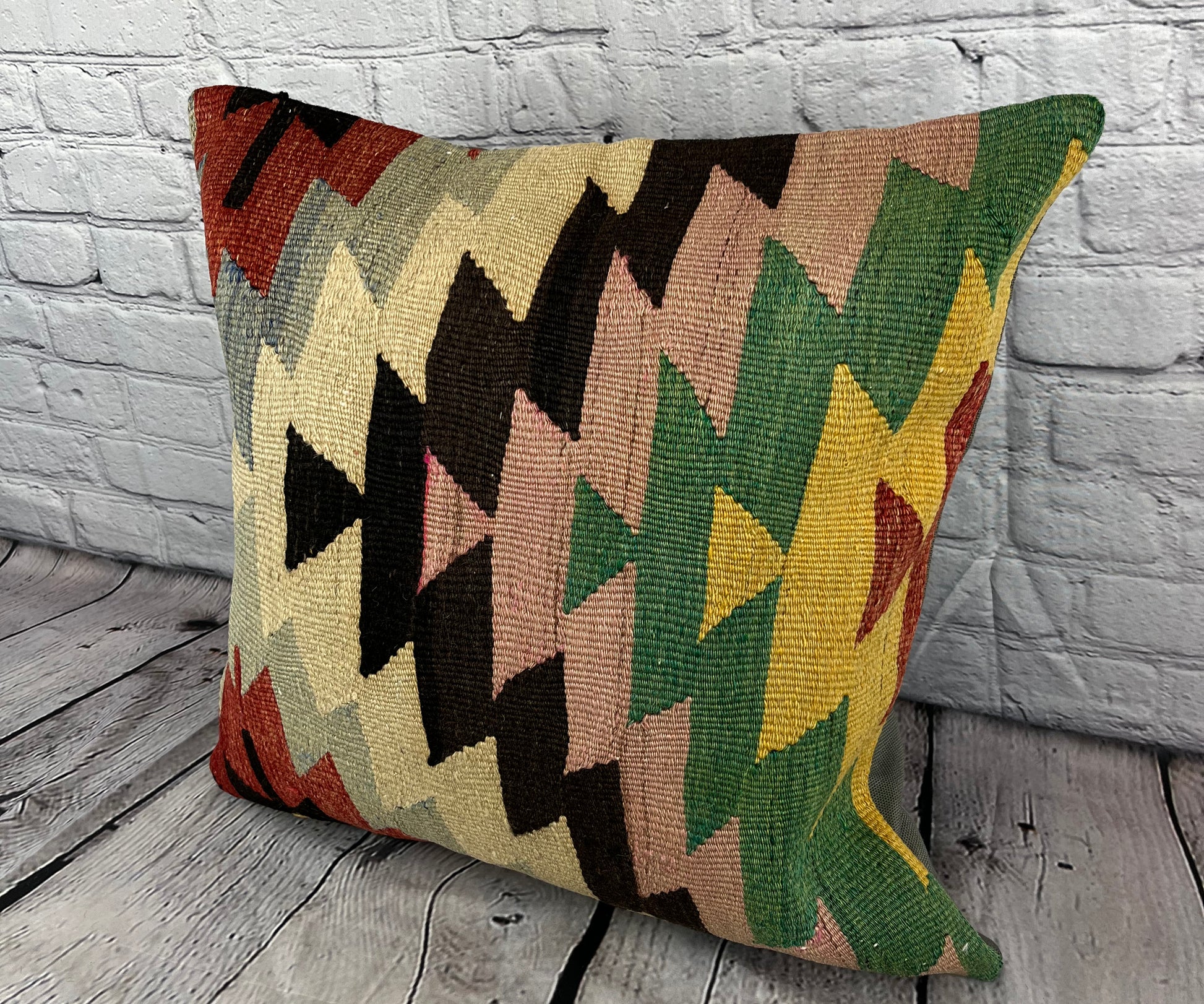 20 x 20 Kilim Pillow Turkish Cushion Natural Modern Pillow Cushion Cover #6745