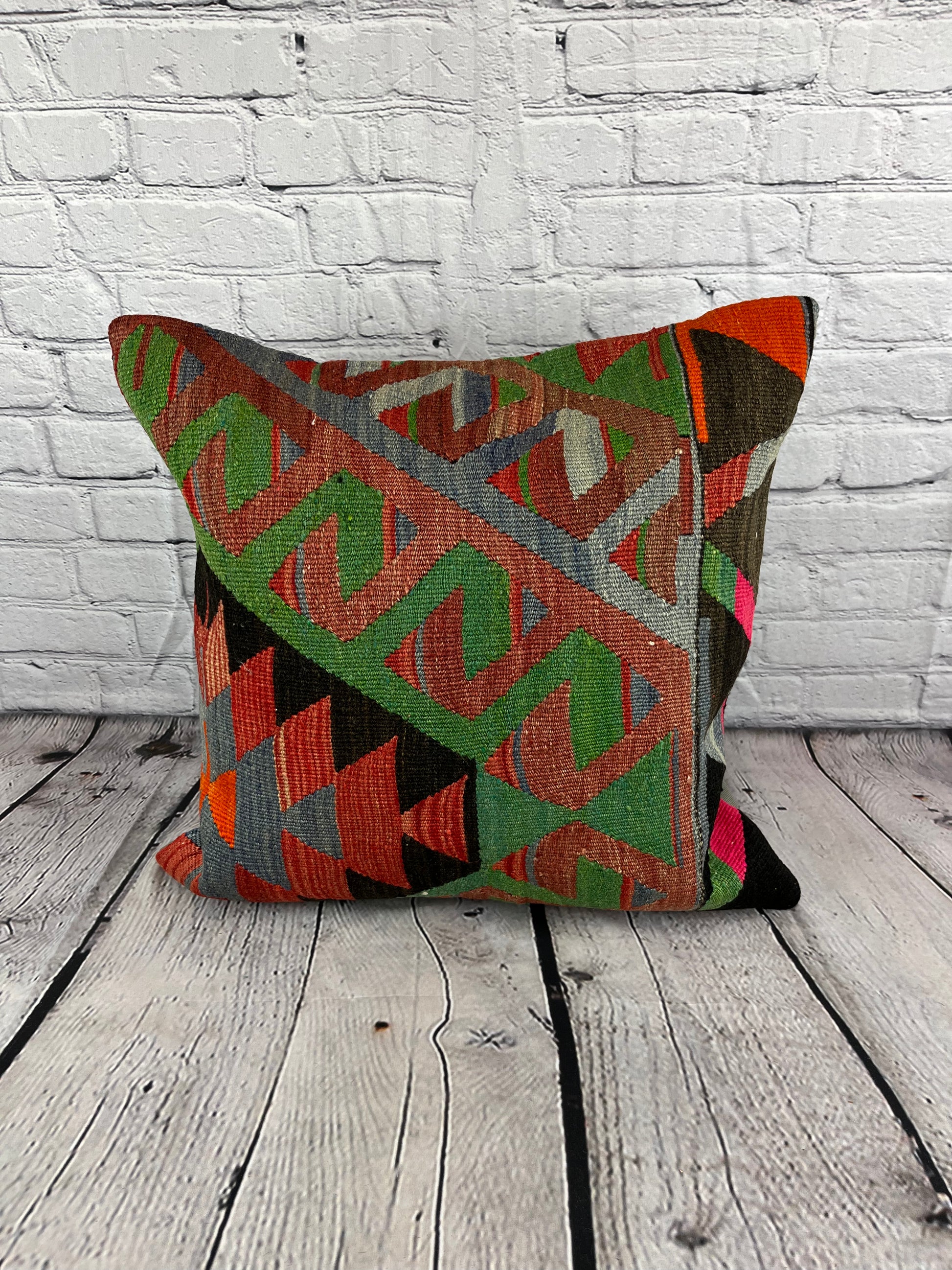 20 x 20 Kilim Pillow Turkish Cushion Natural Culture Pillow Cushion Cover #6758