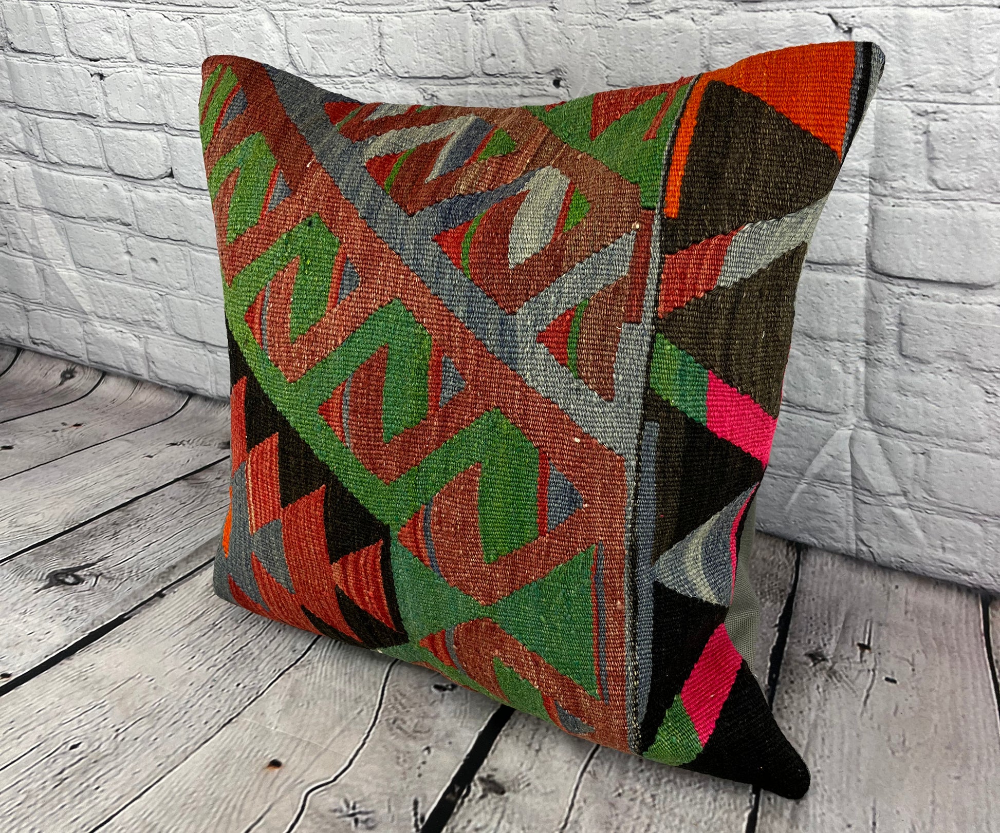 20 x 20 Kilim Pillow Turkish Cushion Natural Culture Pillow Cushion Cover #6758