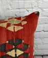 20 x 20 Kilim Pillow Turkish Cushion Natural Red Black Pillow Cushion Cover #6808