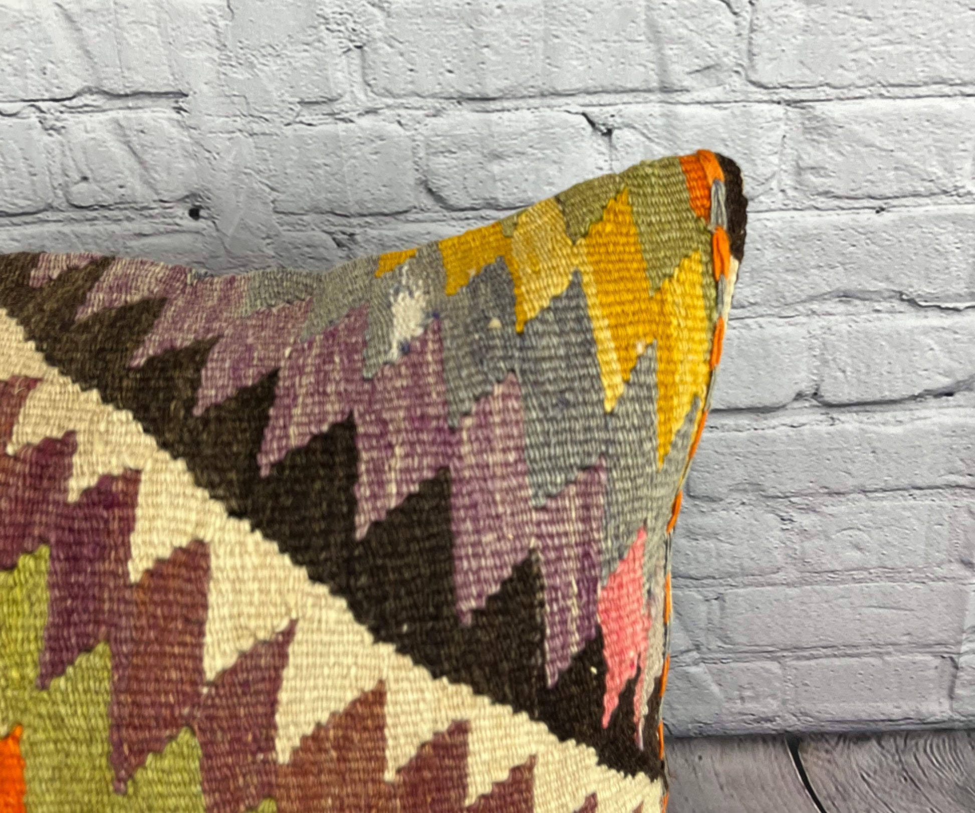 20 x 20 Kilim Pillow Turkish Cushion Natural Aegean Serenity Pillow Cushion Cover #6743