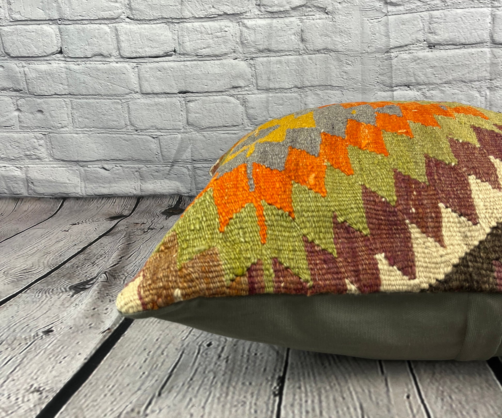 20 x 20 Kilim Pillow Turkish Cushion Natural Aegean Serenity Pillow Cushion Cover #6743