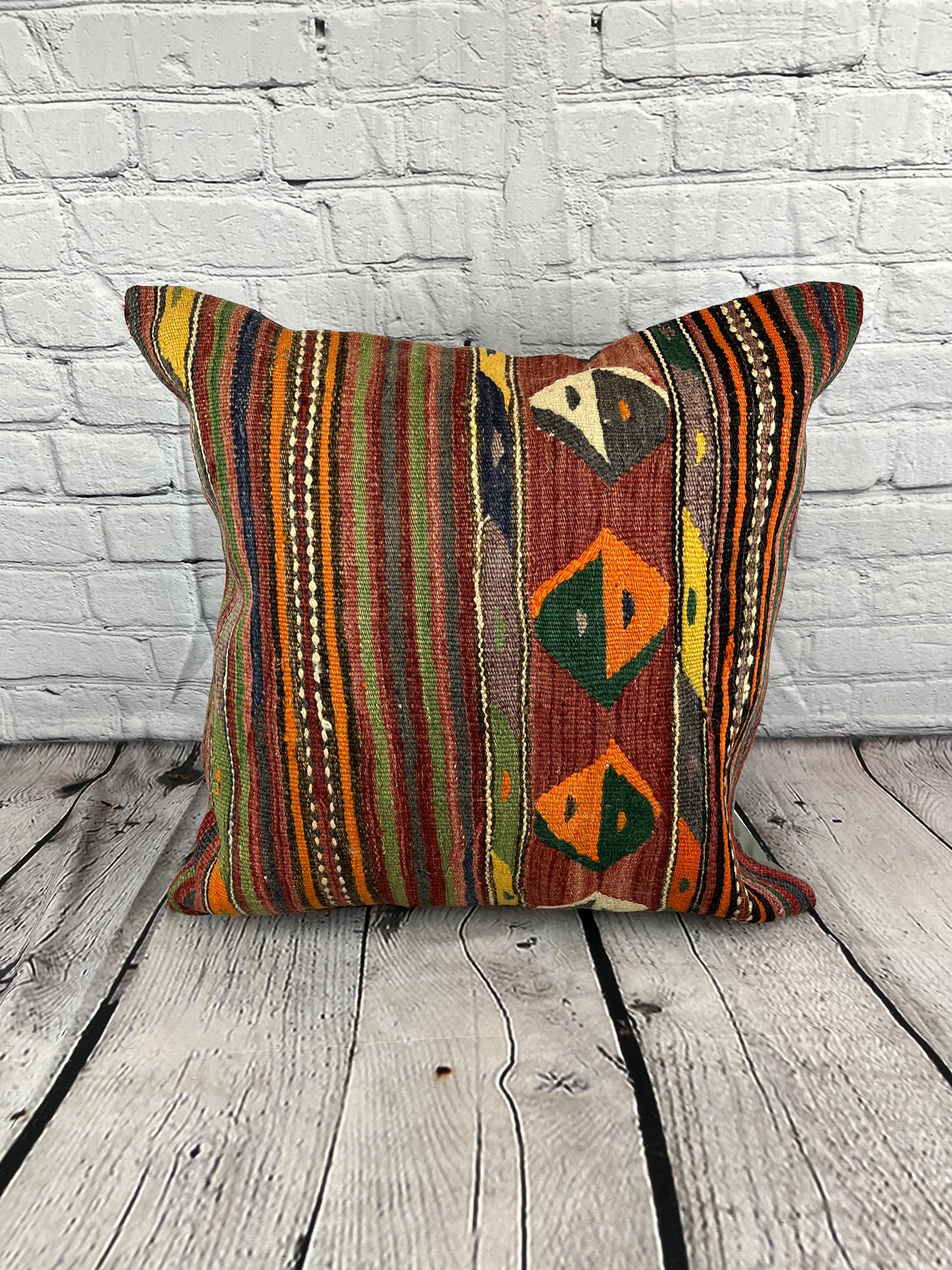 20 x 20 Kilim Pillow Turkish Cushion Natural Istanbul Dreams Pillow Cushion Cover #6741