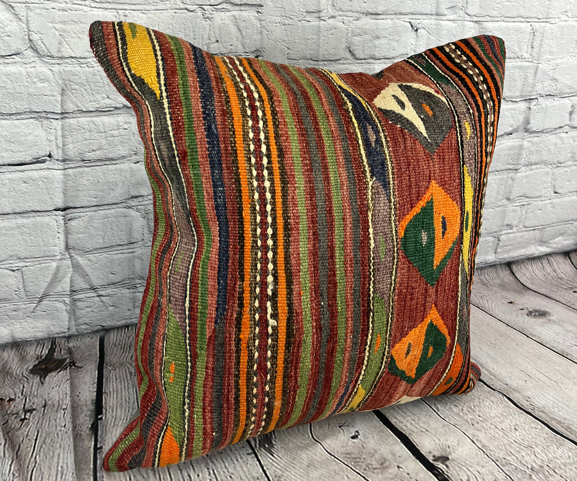 20 x 20 Kilim Pillow Turkish Cushion Natural Istanbul Dreams Pillow Cushion Cover #6741