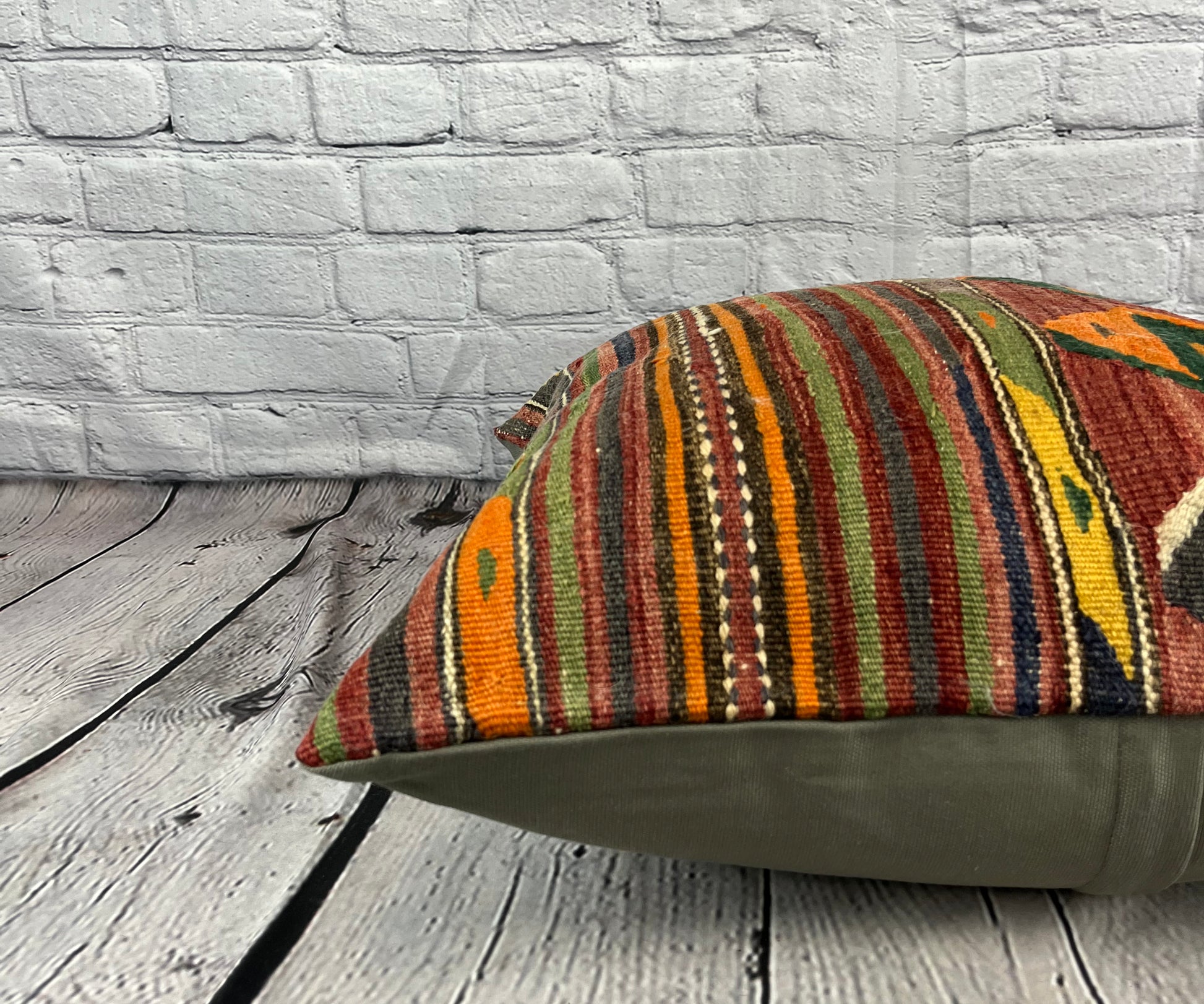 20 x 20 Kilim Pillow Turkish Cushion Natural Istanbul Dreams Pillow Cushion Cover #6741