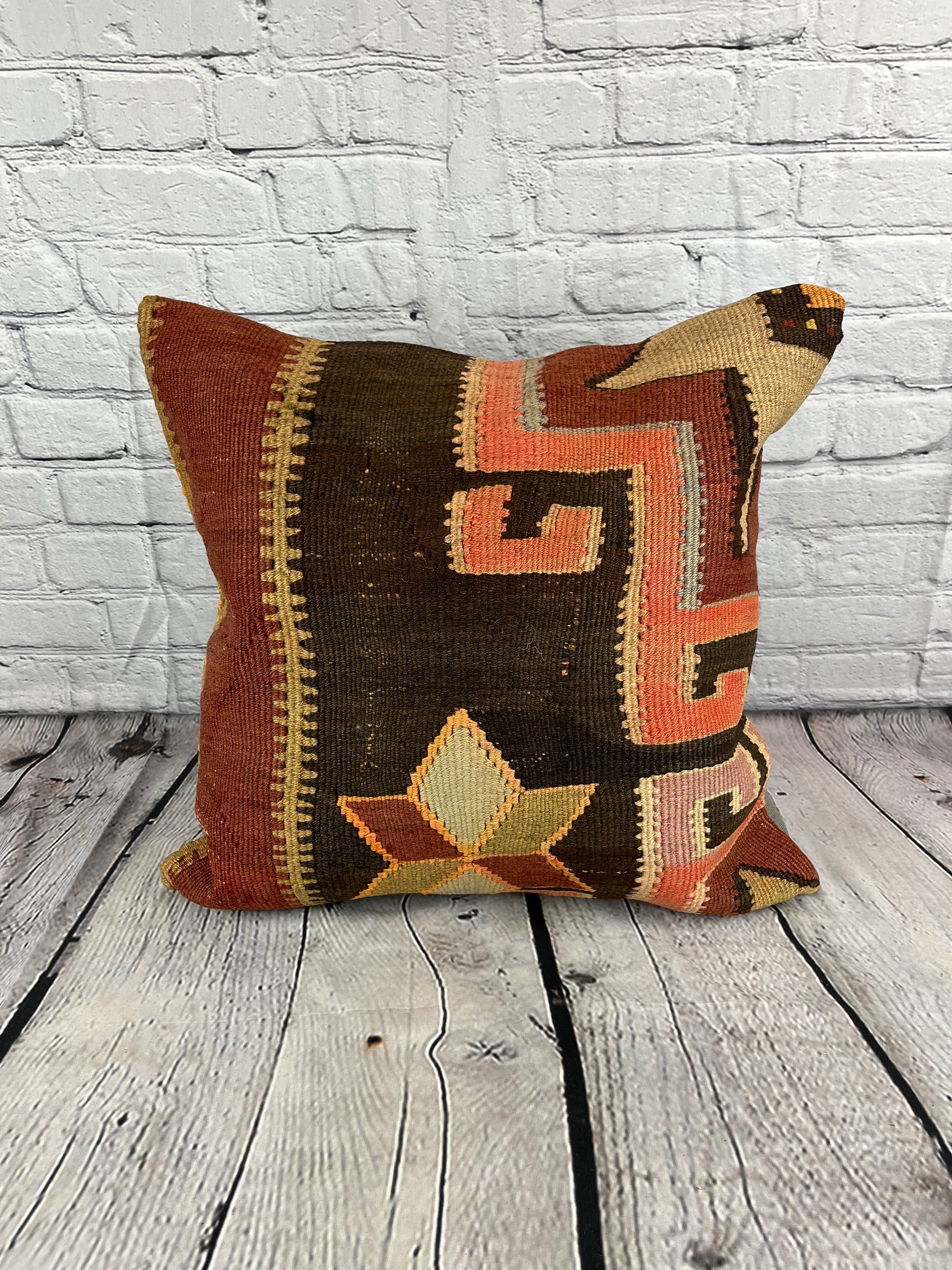 20 x 20 Kilim Pillow Turkish Cushion Natural Grand Bazaar Pillow Cushion Cover #6804