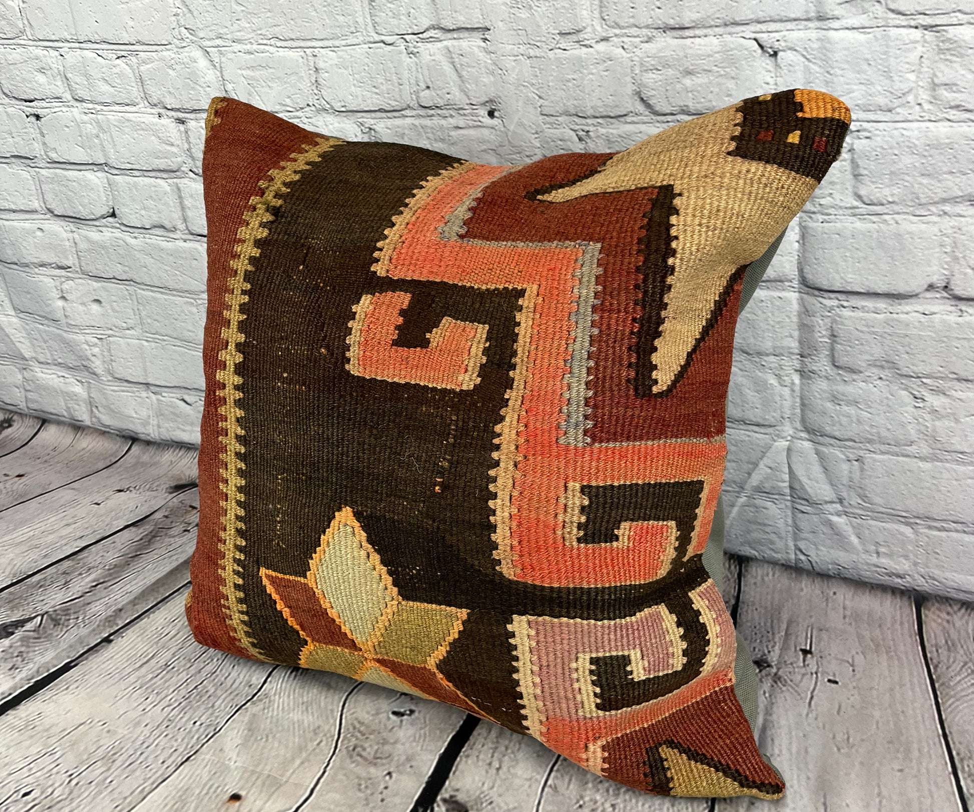 20 x 20 Kilim Pillow Turkish Cushion Natural Grand Bazaar Pillow Cushion Cover #6804