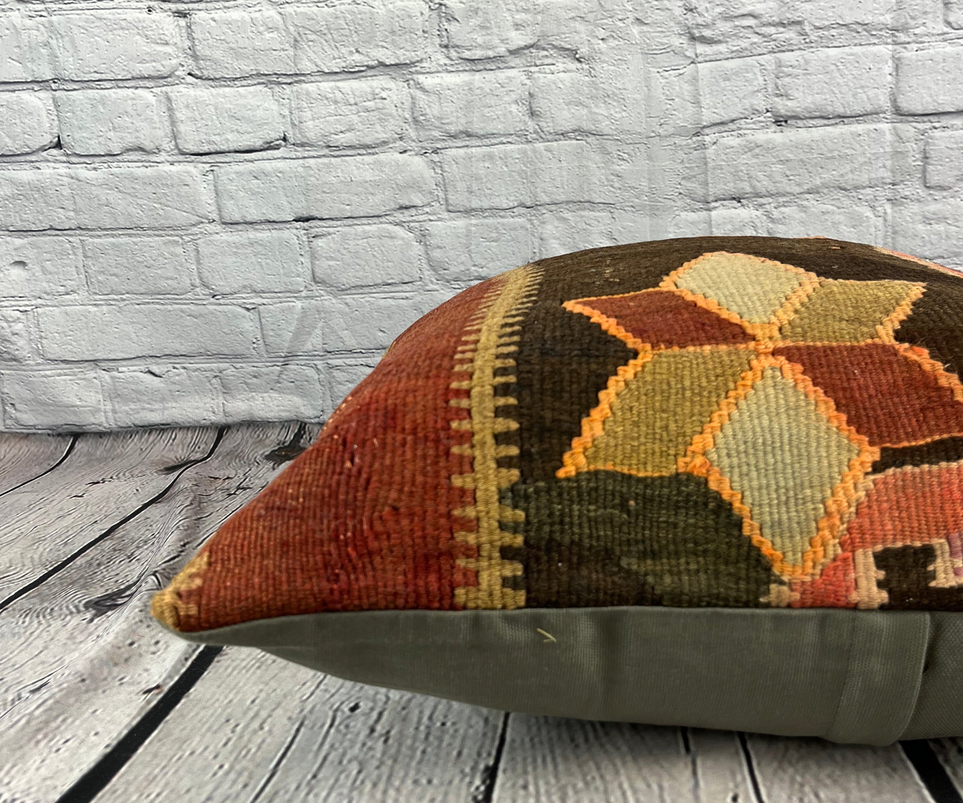 20 x 20 Kilim Pillow Turkish Cushion Natural Grand Bazaar Pillow Cushion Cover #6804