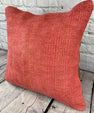 20 x 20 Hemp Pillow Turkish Cushion Natural Pinkish Red Pillow Cushion Cover #6476