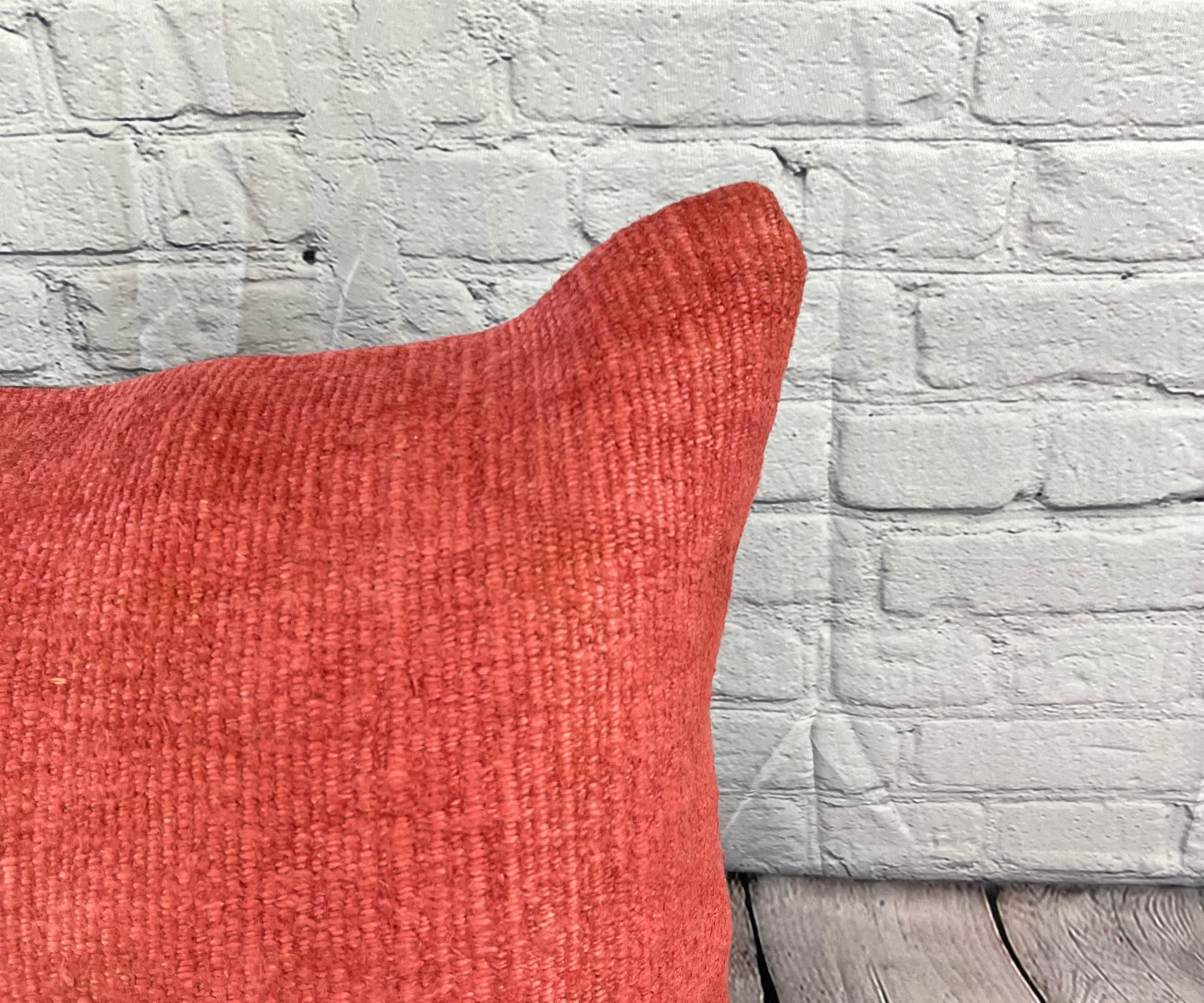 20 x 20 Hemp Pillow Turkish Cushion Natural Pinkish Red Pillow Cushion Cover #6476
