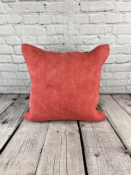 20 x 20 Hemp Pillow Turkish Cushion Natural Pinkish Red Pillow Cushion Cover #6473