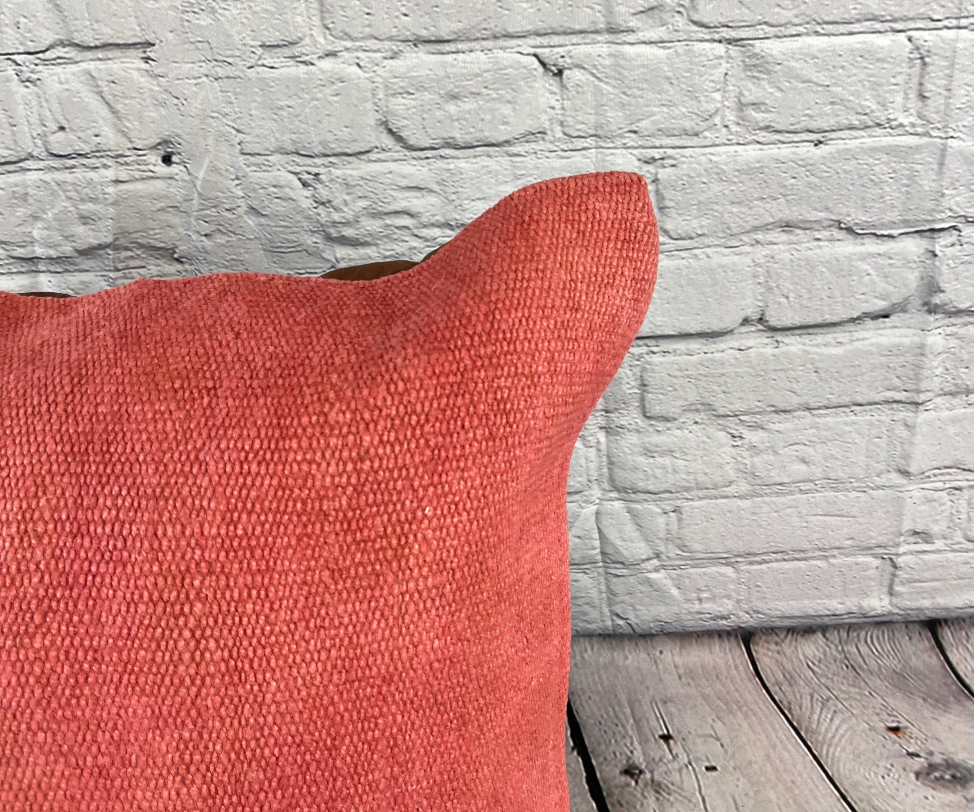 20 x 20 Hemp Pillow Turkish Cushion Natural Pinkish Red Pillow Cushion Cover #6473