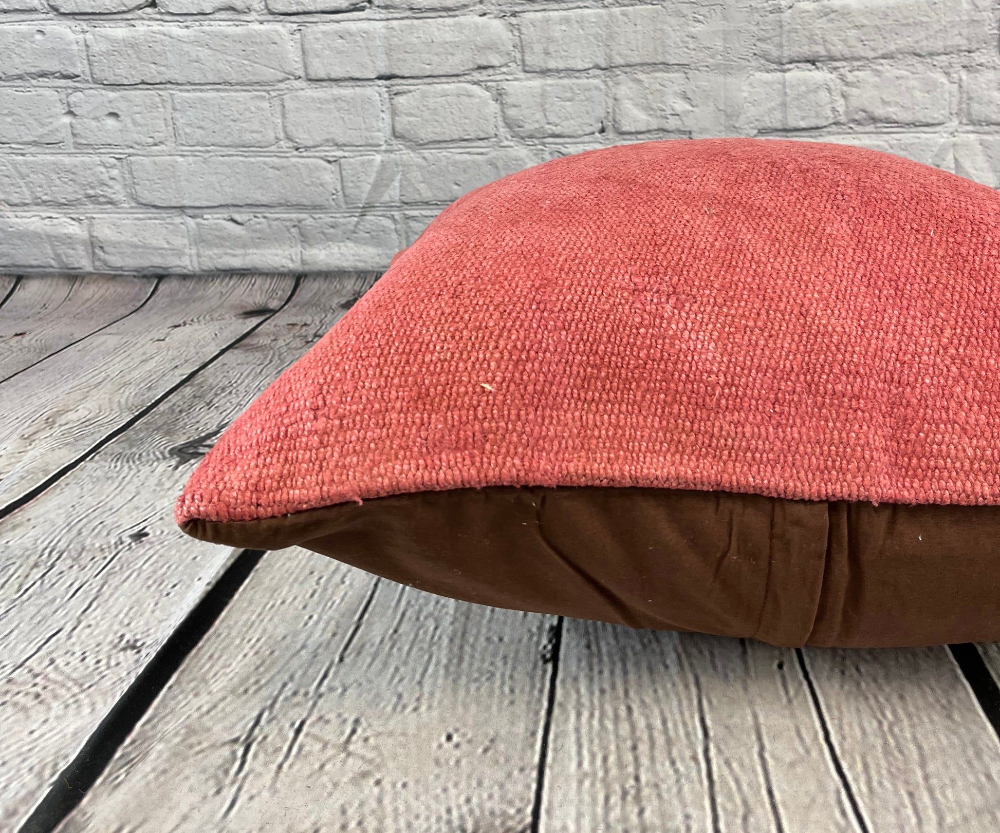 20 x 20 Hemp Pillow Turkish Cushion Natural Pinkish Red Pillow Cushion Cover #6473
