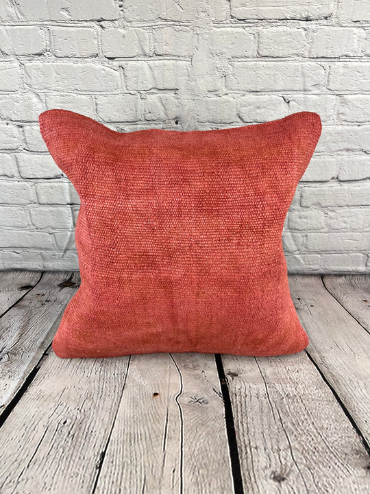 20 x 20 Hemp Pillow Turkish Cushion Natural Pinkish Red Pillow Cushion Cover #6472