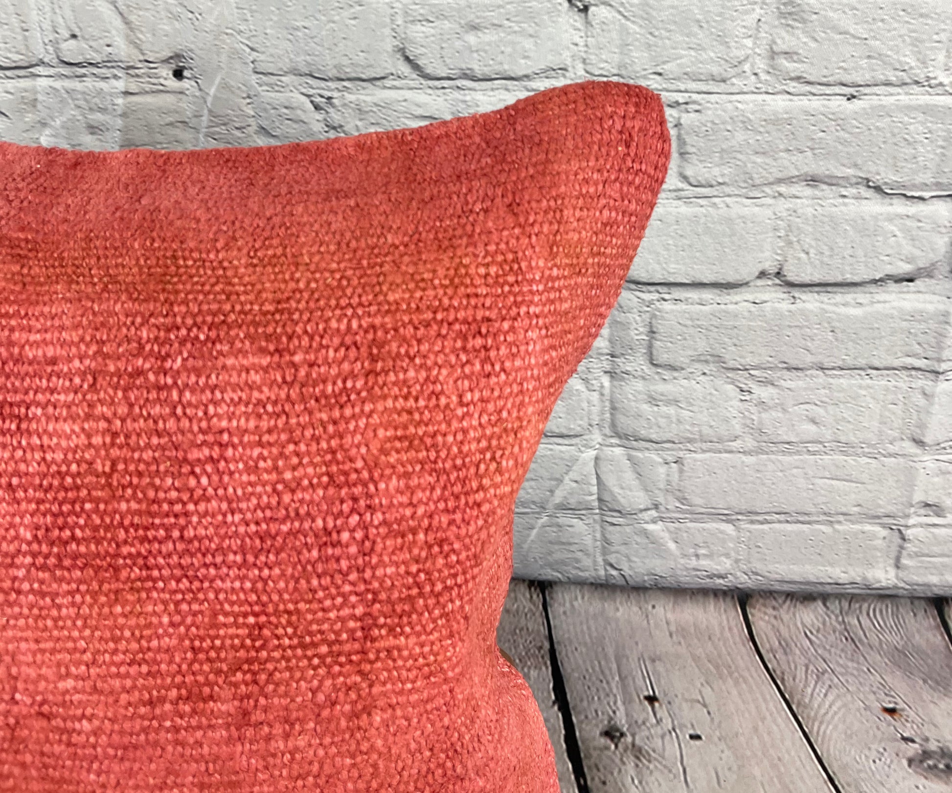 20 x 20 Hemp Pillow Turkish Cushion Natural Pinkish Red Pillow Cushion Cover #6472