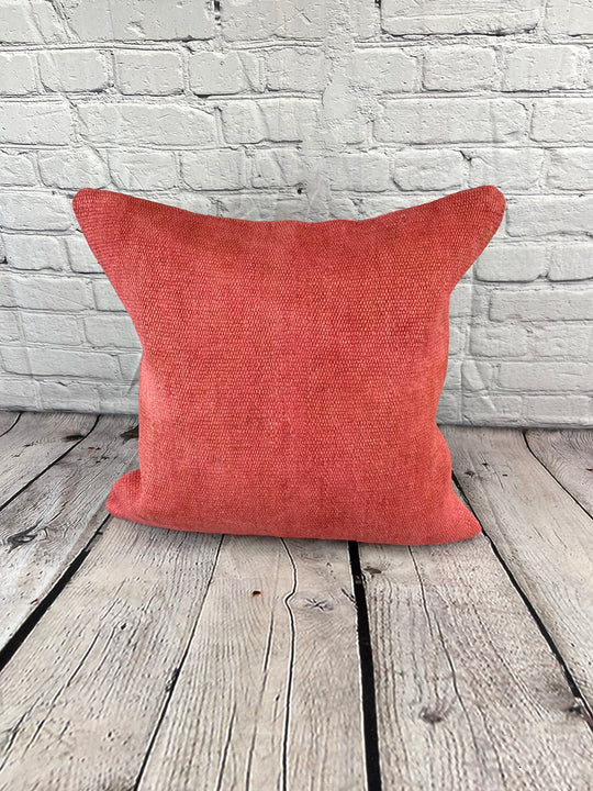 20 x 20 Hemp Pillow Turkish Cushion Natural Pinkish Red Pillow Cushion Cover #6475