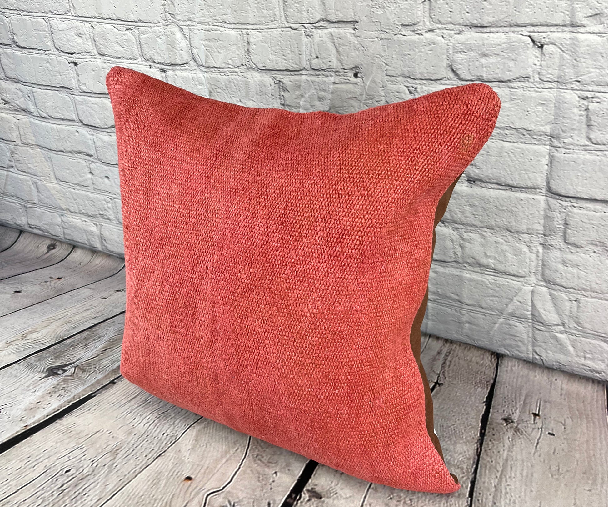 20 x 20 Hemp Pillow Turkish Cushion Natural Pinkish Red Pillow Cushion Cover #6475