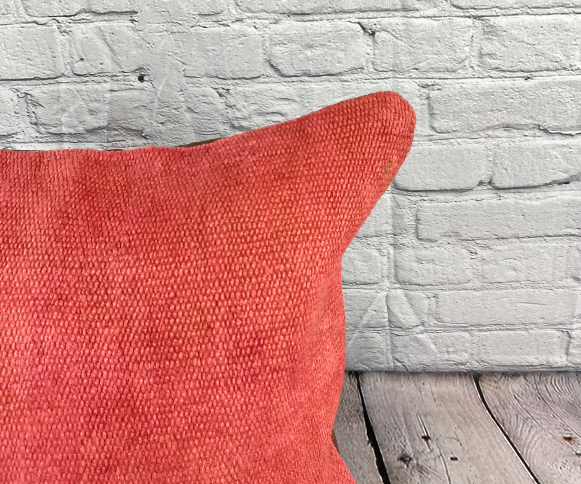 20 x 20 Hemp Pillow Turkish Cushion Natural Pinkish Red Pillow Cushion Cover #6475