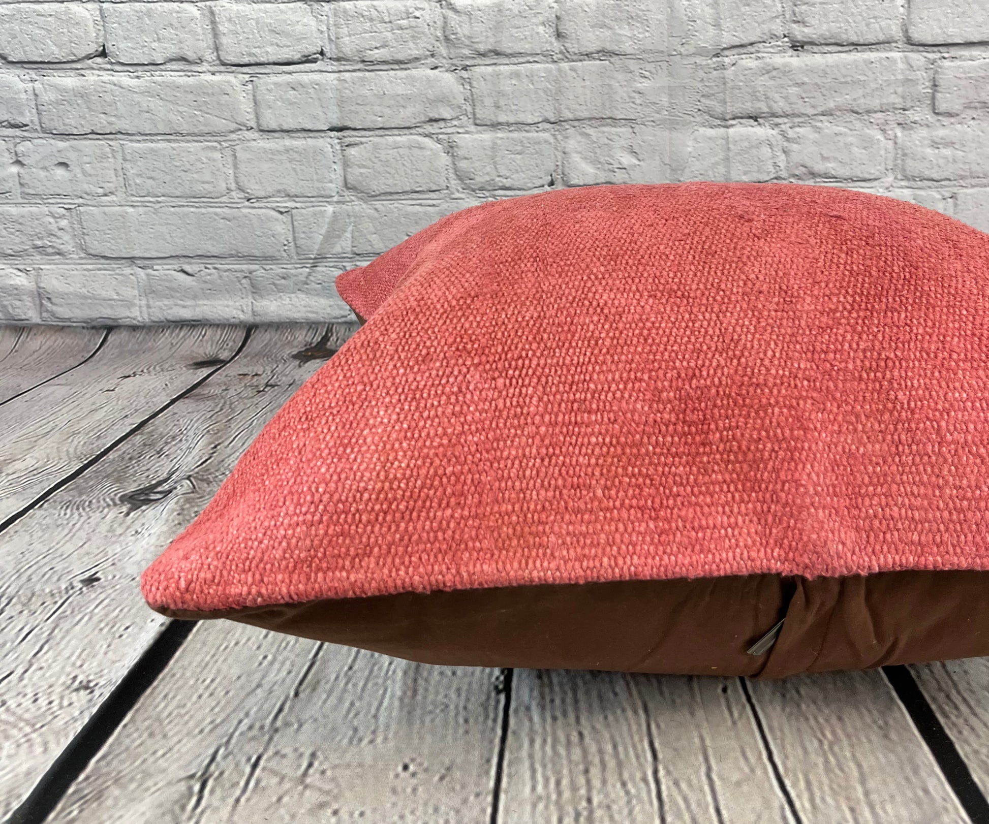 20 x 20 Hemp Pillow Turkish Cushion Natural Pinkish Red Pillow Cushion Cover #6475