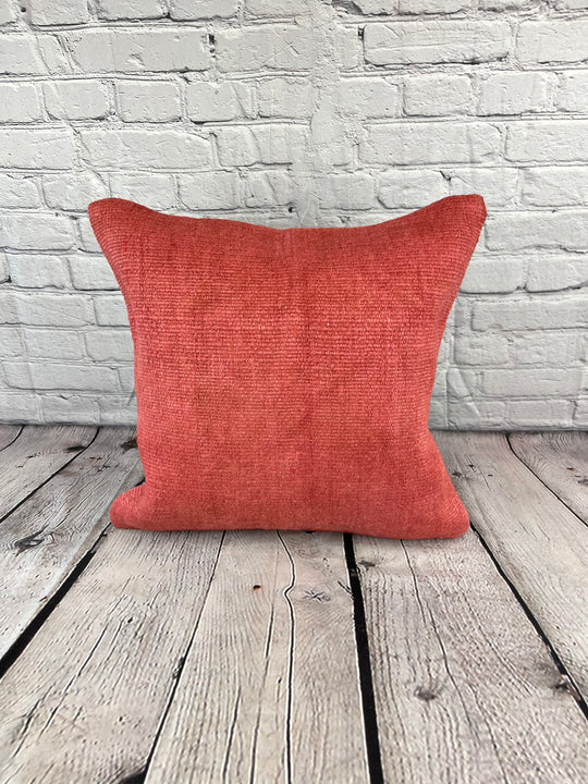 20 x 20 Hemp Pillow Turkish Cushion Natural Pinkish Red Pillow Cushion Cover #6470