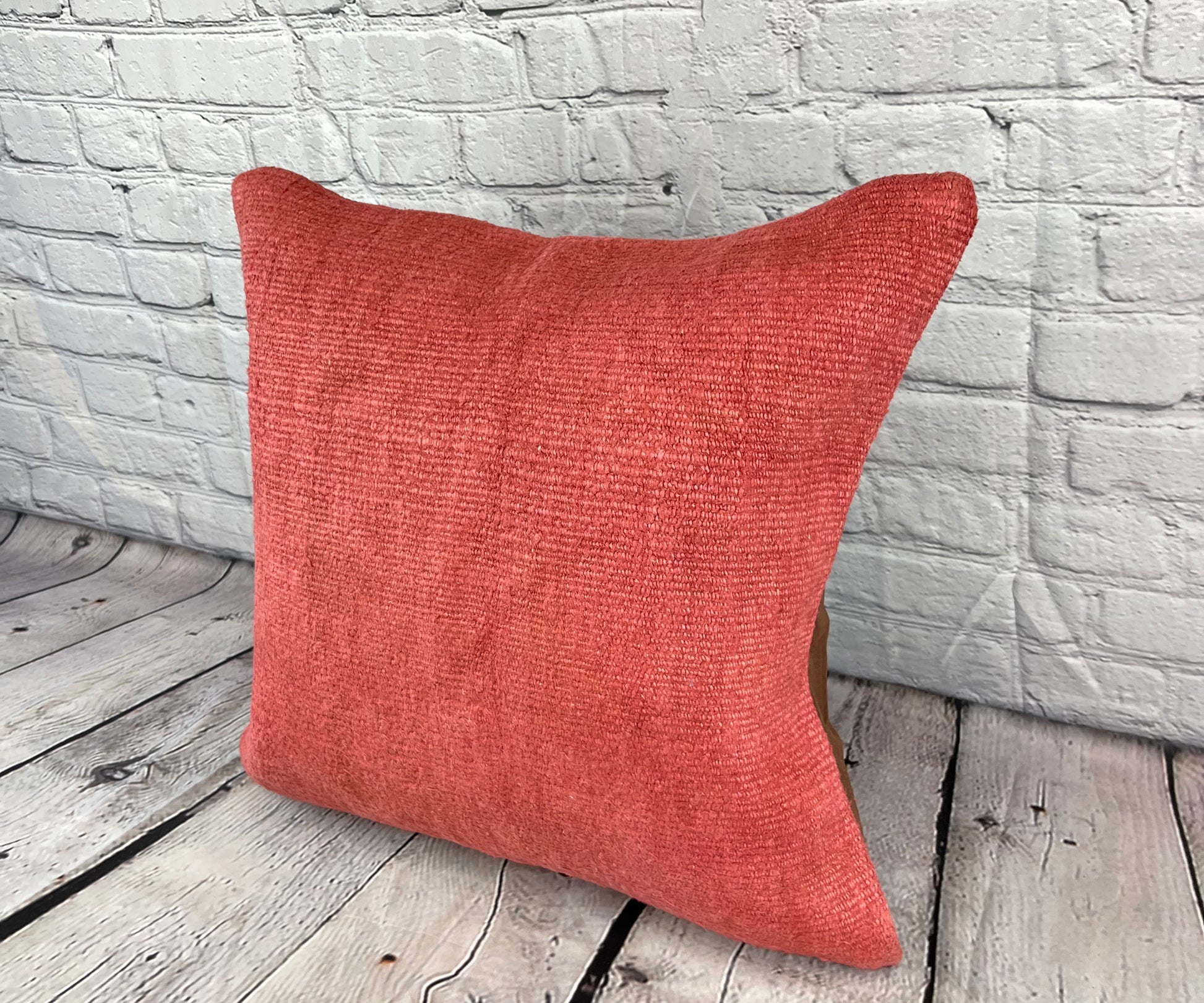 20 x 20 Hemp Pillow Turkish Cushion Natural Pinkish Red Pillow Cushion Cover #6470
