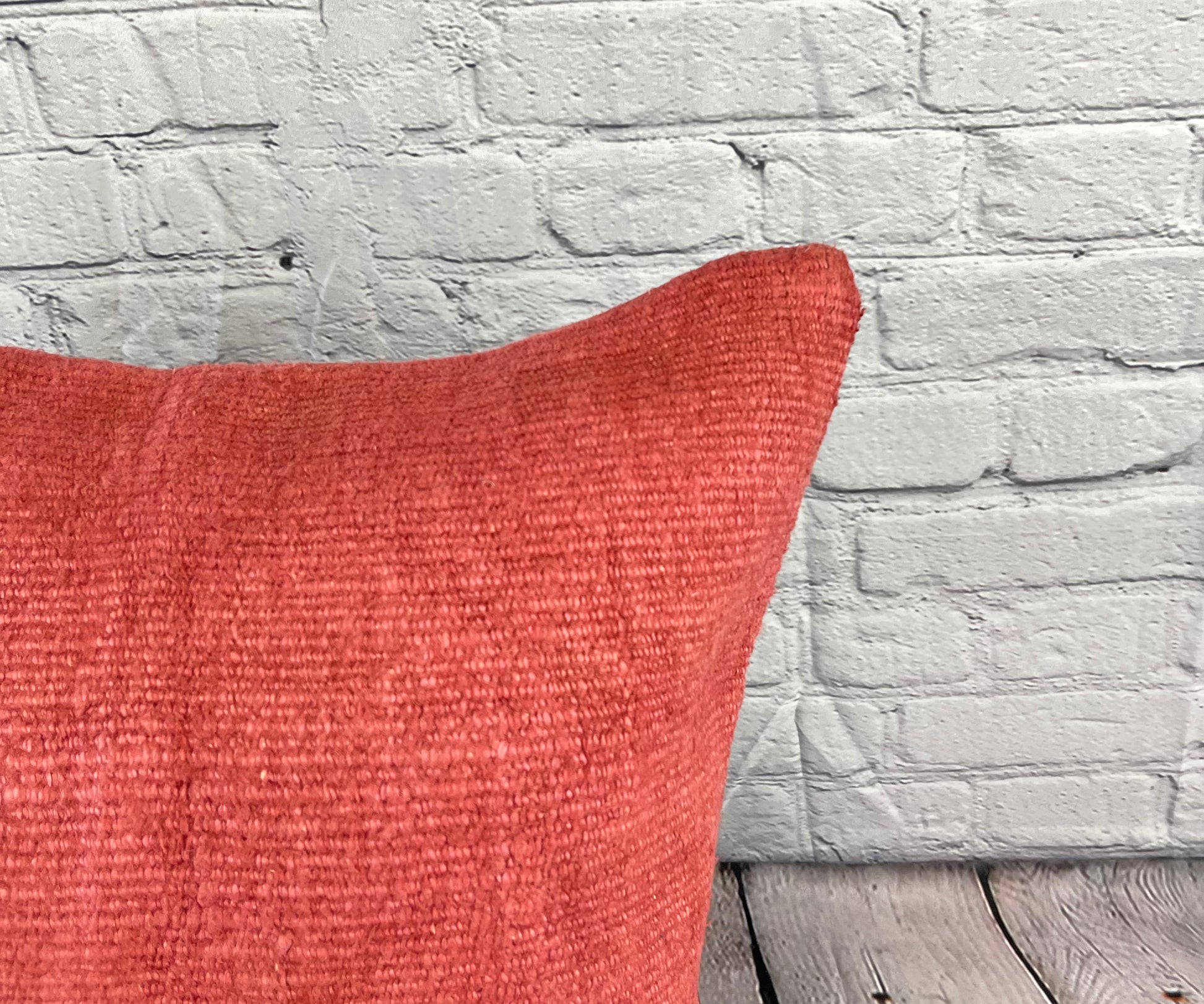 20 x 20 Hemp Pillow Turkish Cushion Natural Pinkish Red Pillow Cushion Cover #6470