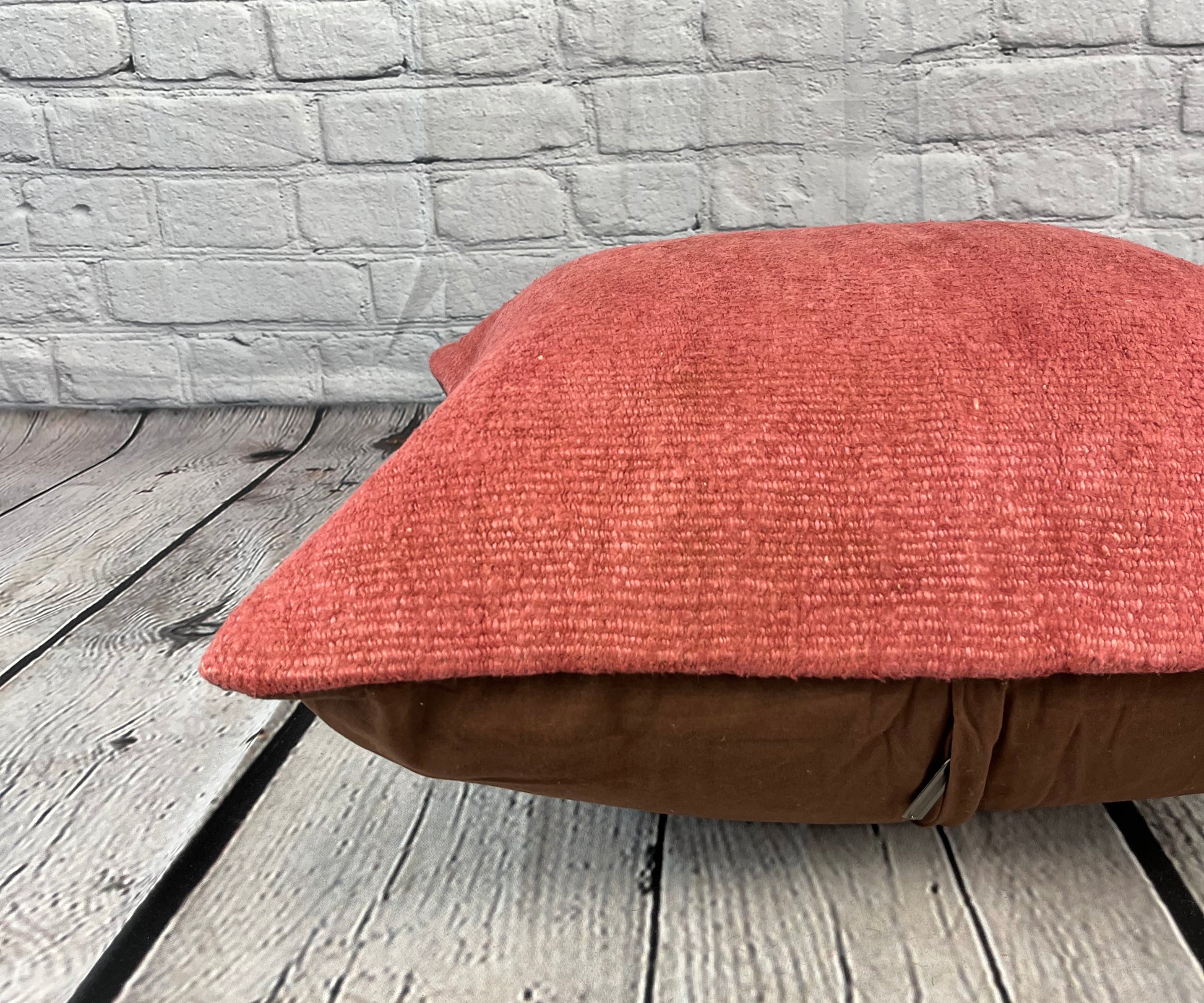 20 x 20 Hemp Pillow Turkish Cushion Natural Pinkish Red Pillow Cushion Cover #6470