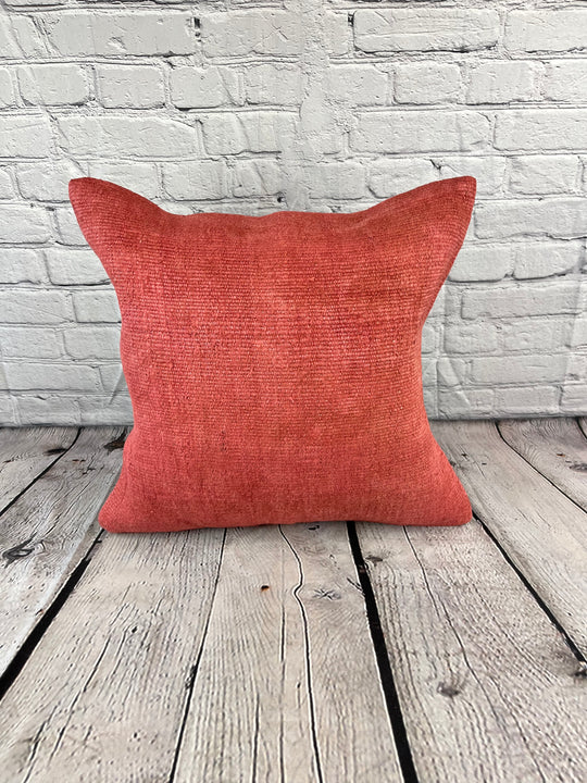 20 x 20 Hemp Pillow Turkish Cushion Natural Pinkish Red Pillow Cushion Cover #6469