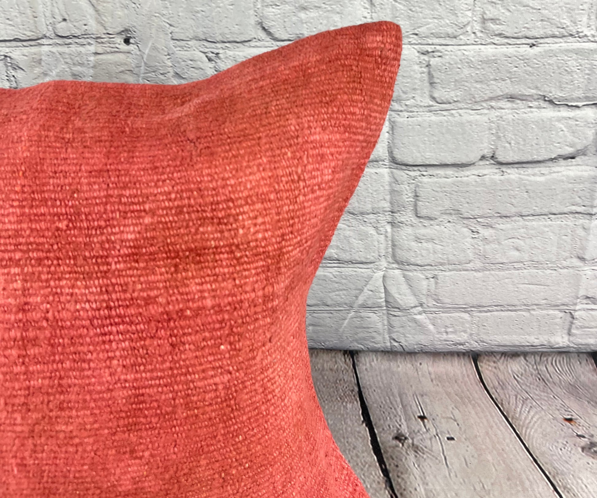 20 x 20 Hemp Pillow Turkish Cushion Natural Pinkish Red Pillow Cushion Cover #6469