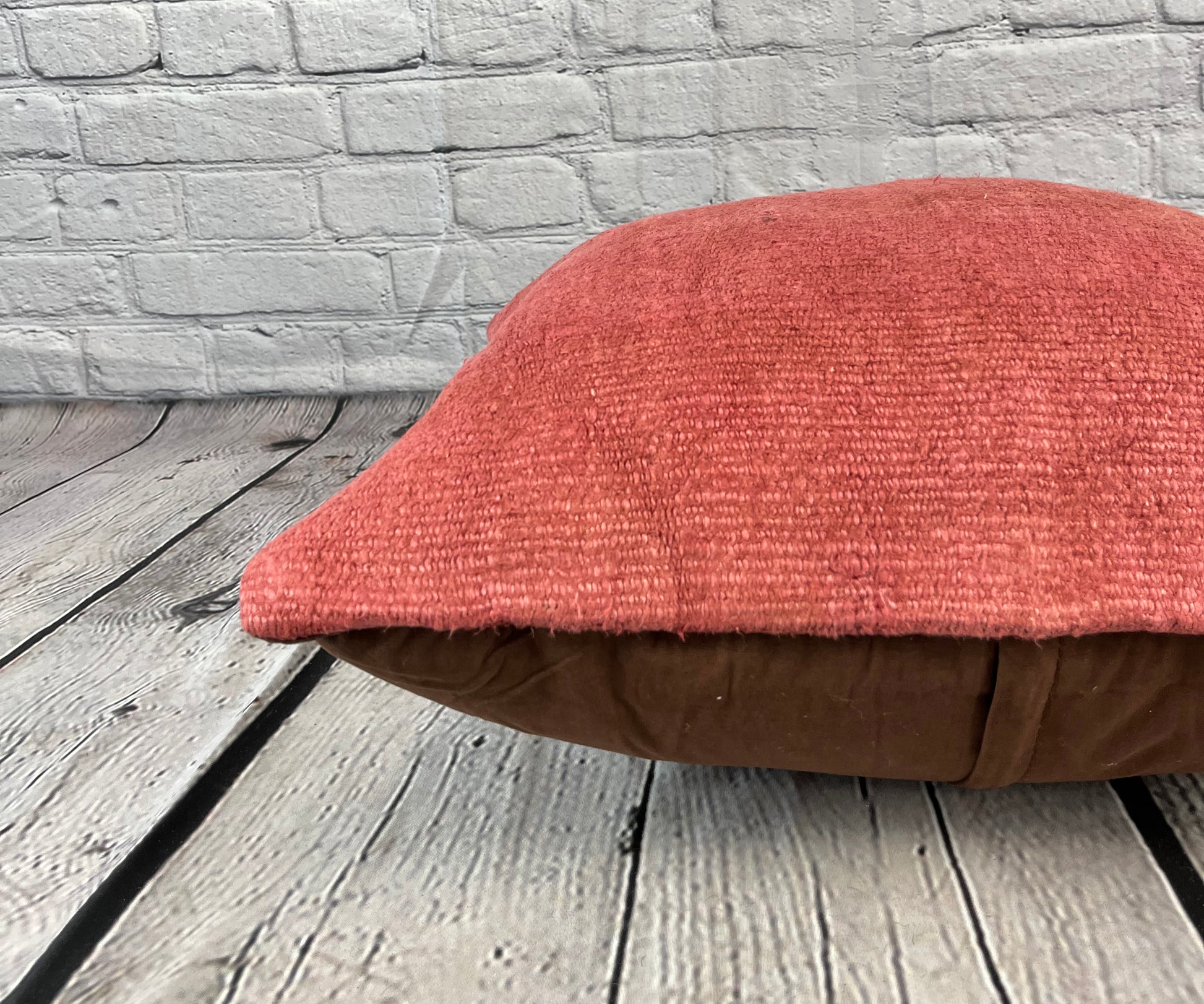 20 x 20 Hemp Pillow Turkish Cushion Natural Pinkish Red Pillow Cushion Cover #6469
