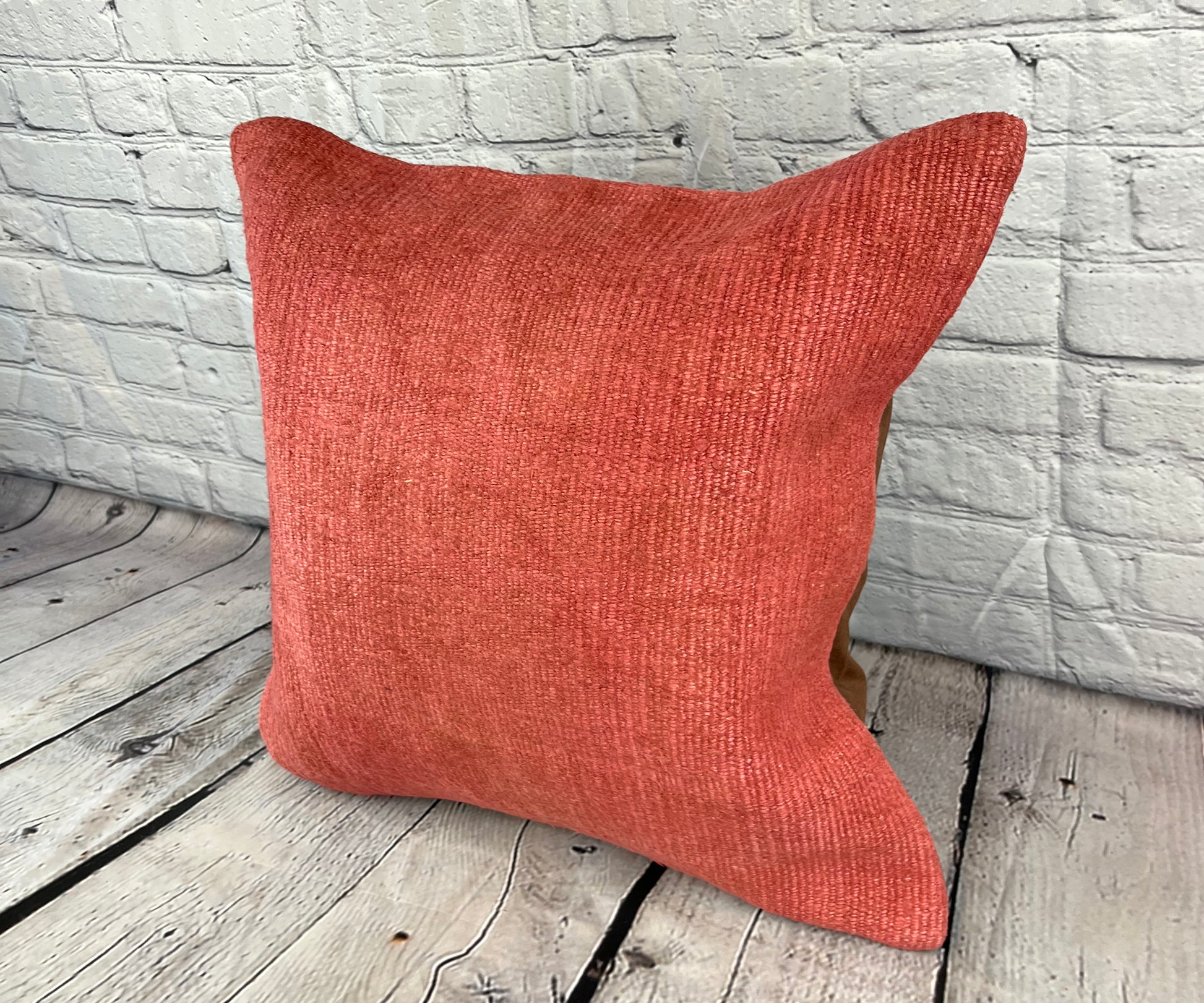 20 x 20 Hemp Pillow Turkish Cushion Natural Pinkish Red Pillow Cushion Cover #6468