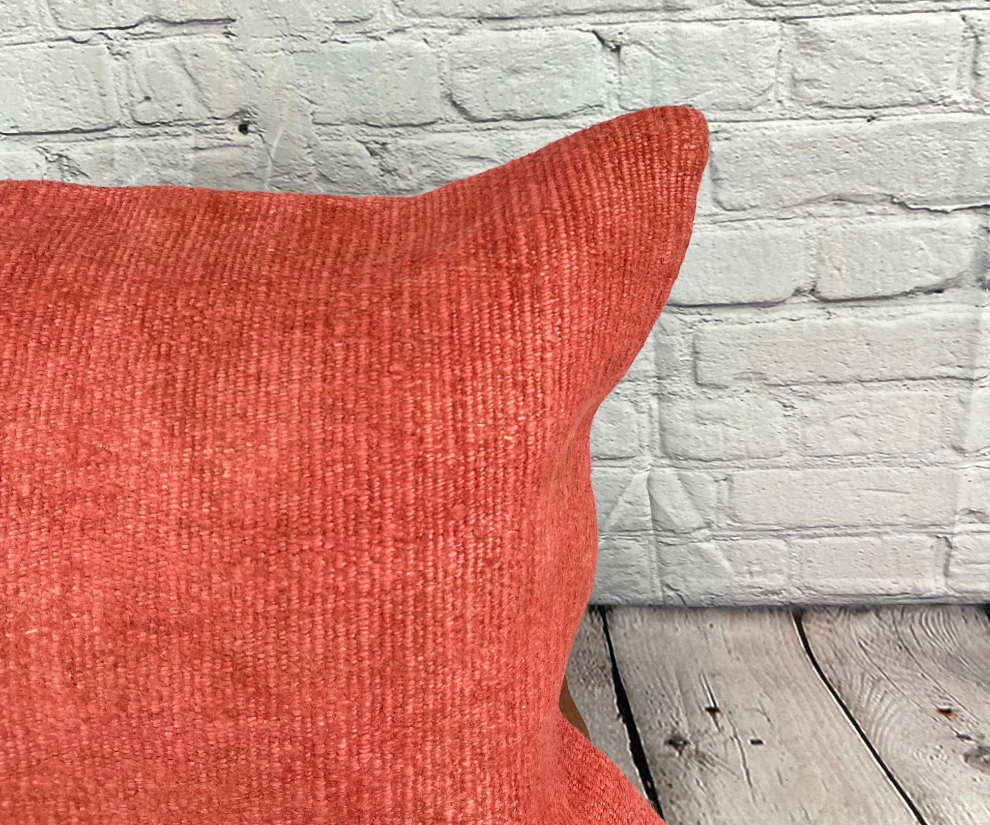 20 x 20 Hemp Pillow Turkish Cushion Natural Pinkish Red Pillow Cushion Cover #6468