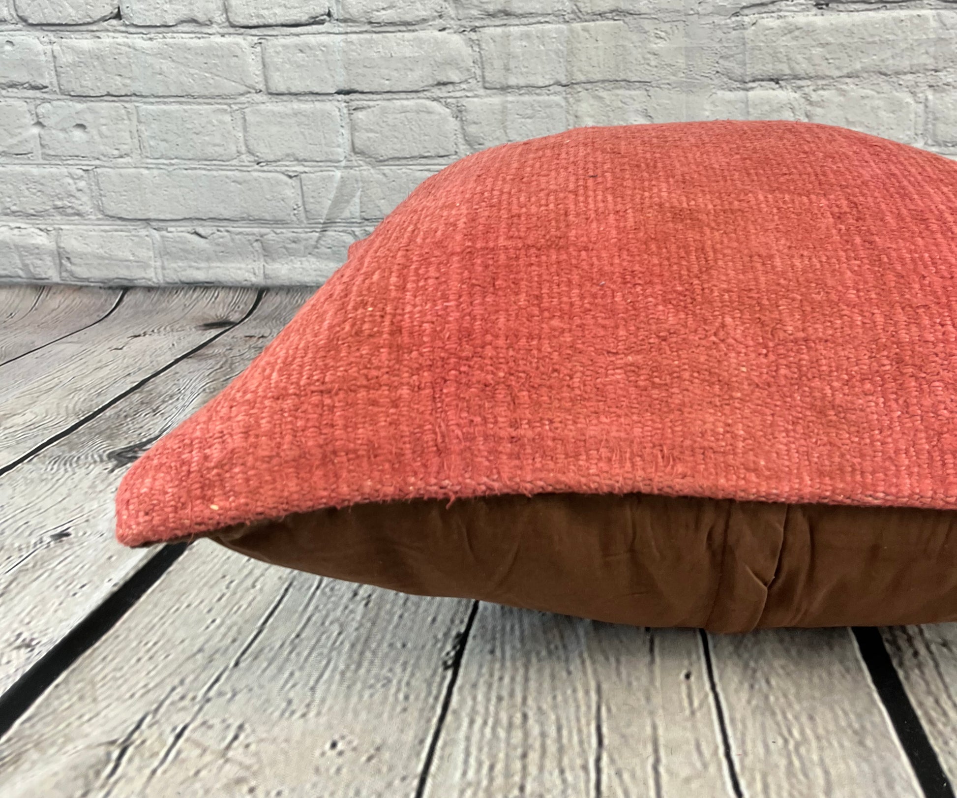 20 x 20 Hemp Pillow Turkish Cushion Natural Pinkish Red Pillow Cushion Cover #6468