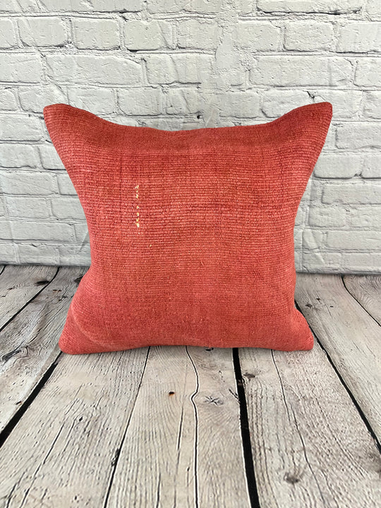 20 x 20 Hemp Pillow Turkish Cushion Natural Pinkish Red Pillow Cushion Cover #6467