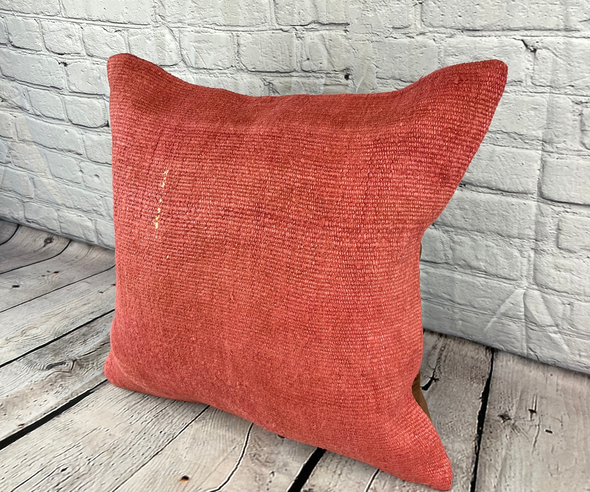 20 x 20 Hemp Pillow Turkish Cushion Natural Pinkish Red Pillow Cushion Cover #6467