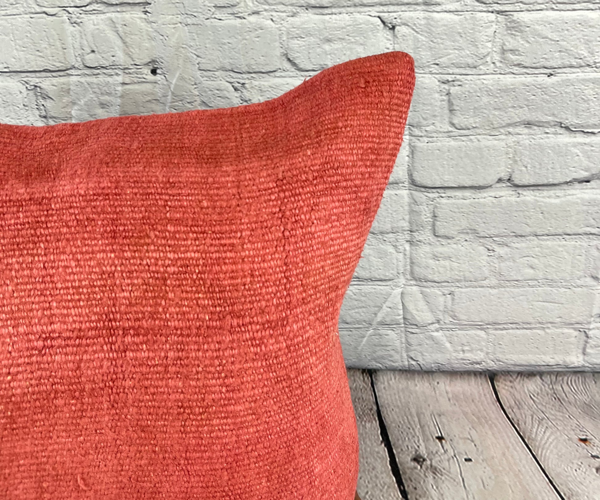20 x 20 Hemp Pillow Turkish Cushion Natural Pinkish Red Pillow Cushion Cover #6467