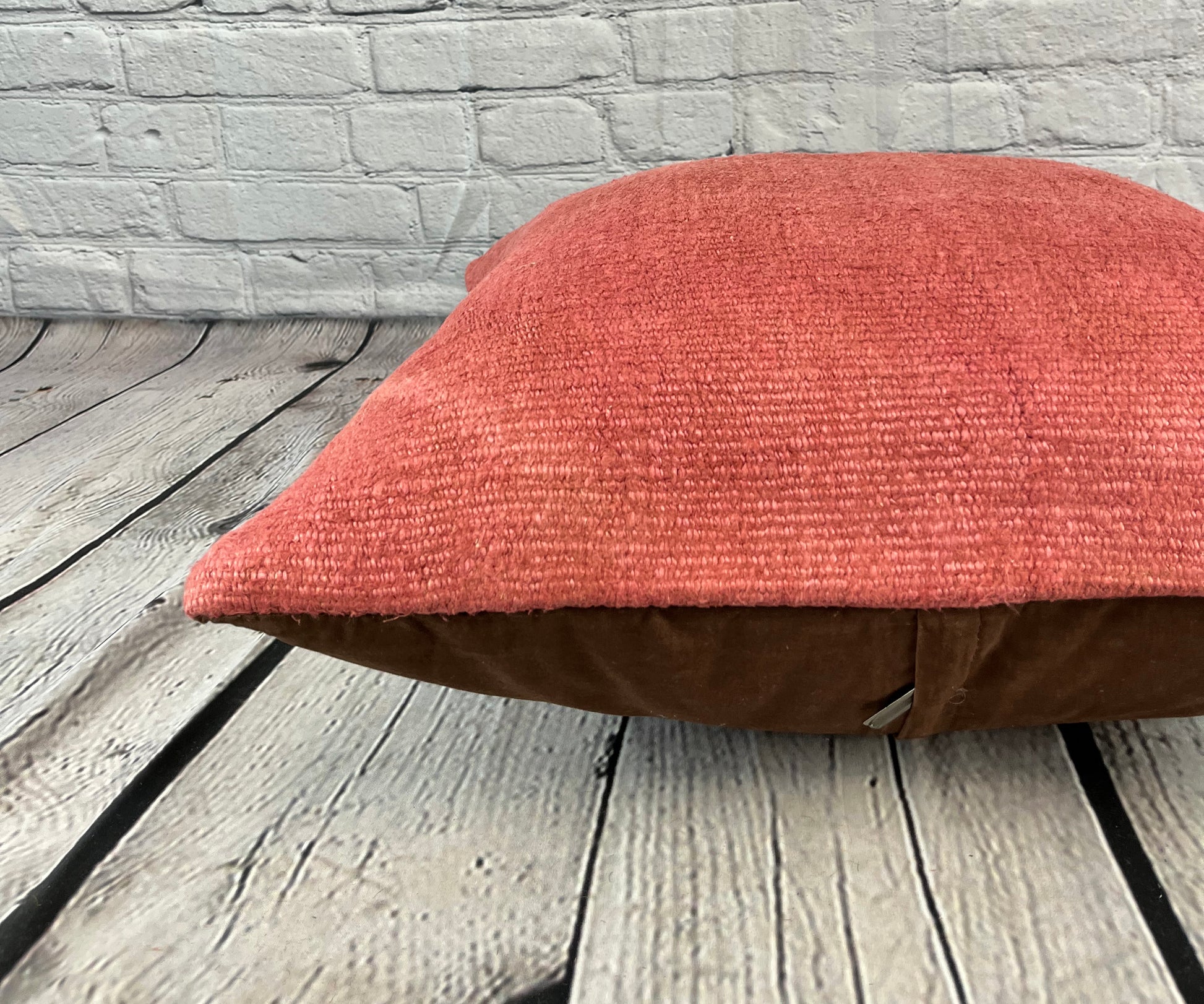 20 x 20 Hemp Pillow Turkish Cushion Natural Pinkish Red Pillow Cushion Cover #6467